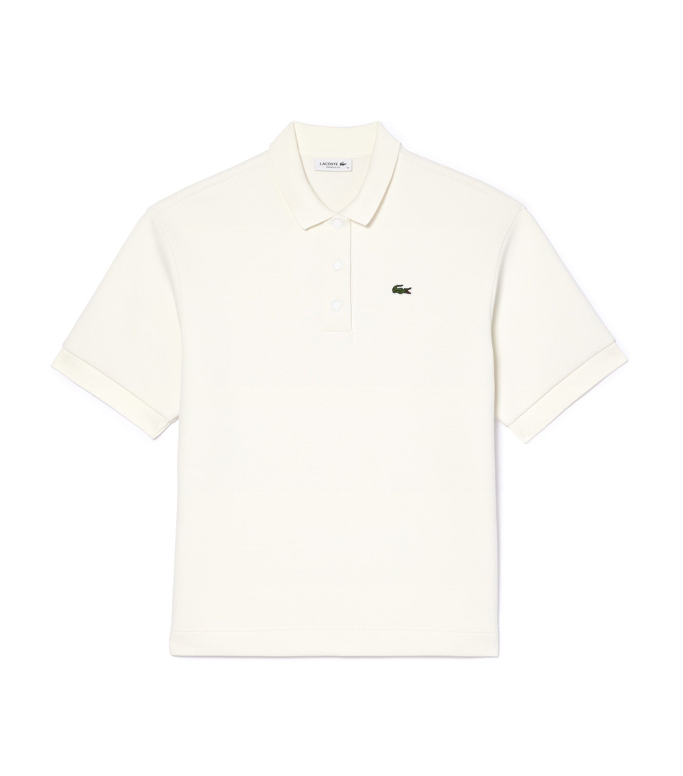 Double Sided Cotton Piqué Oversized Polo Shirt Flour