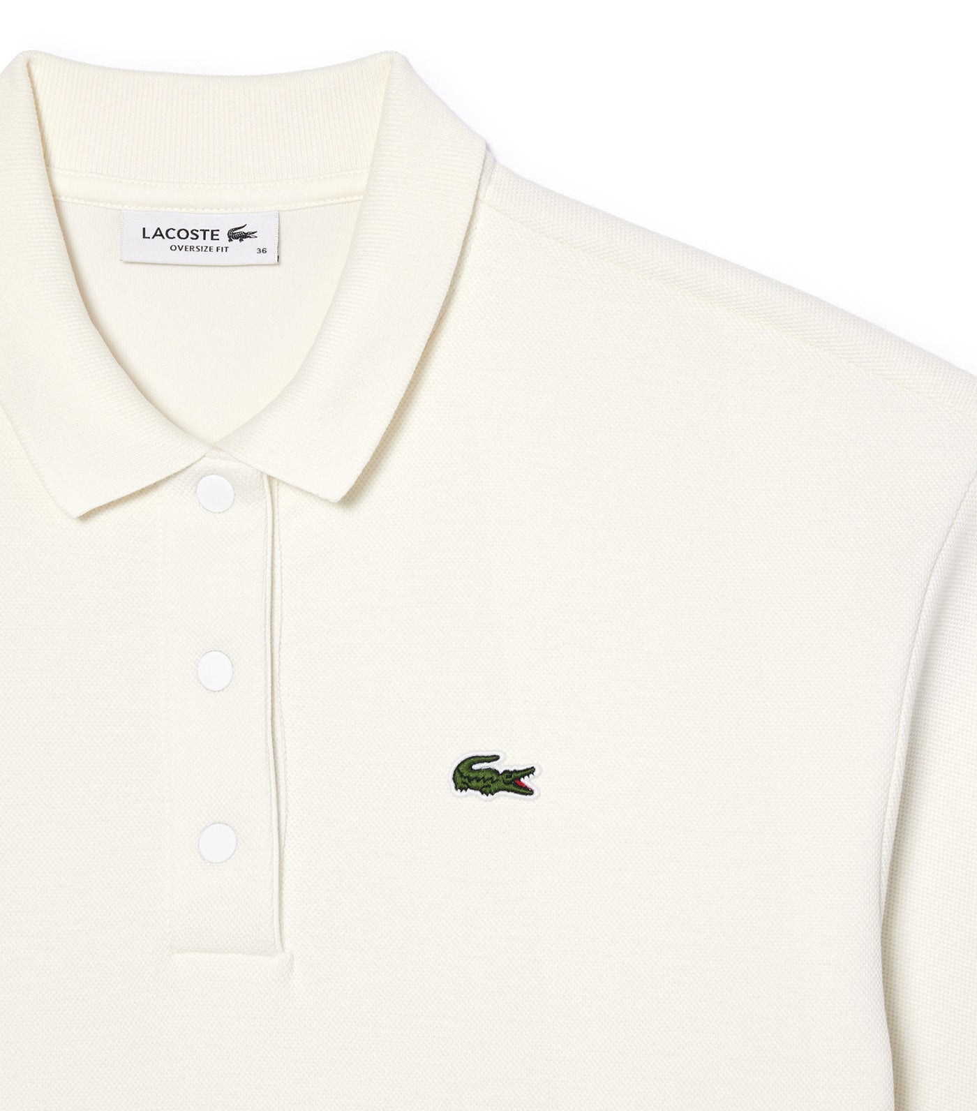 Double Sided Cotton Piqué Oversized Polo Shirt Flour
