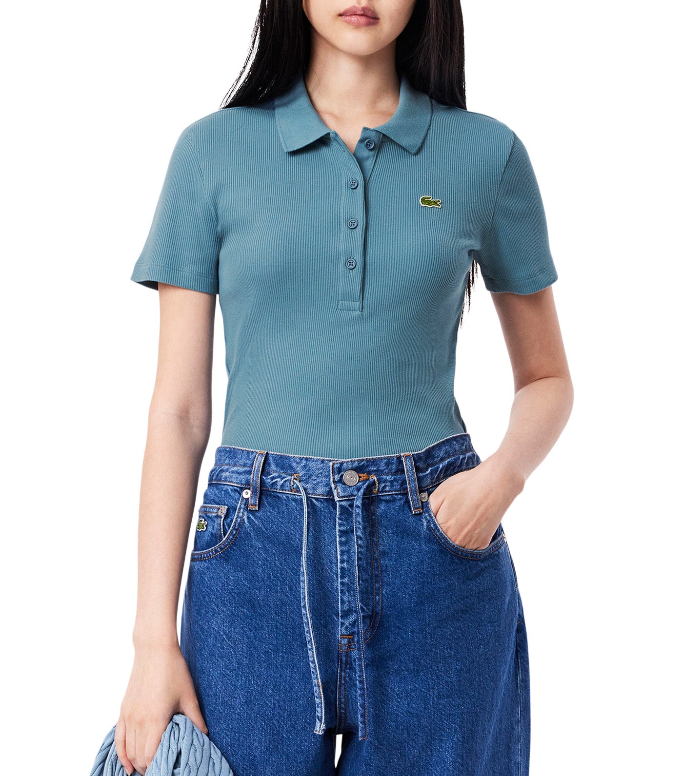 Slim Fit L.12.D Ribbed Cotton Polo Shirt