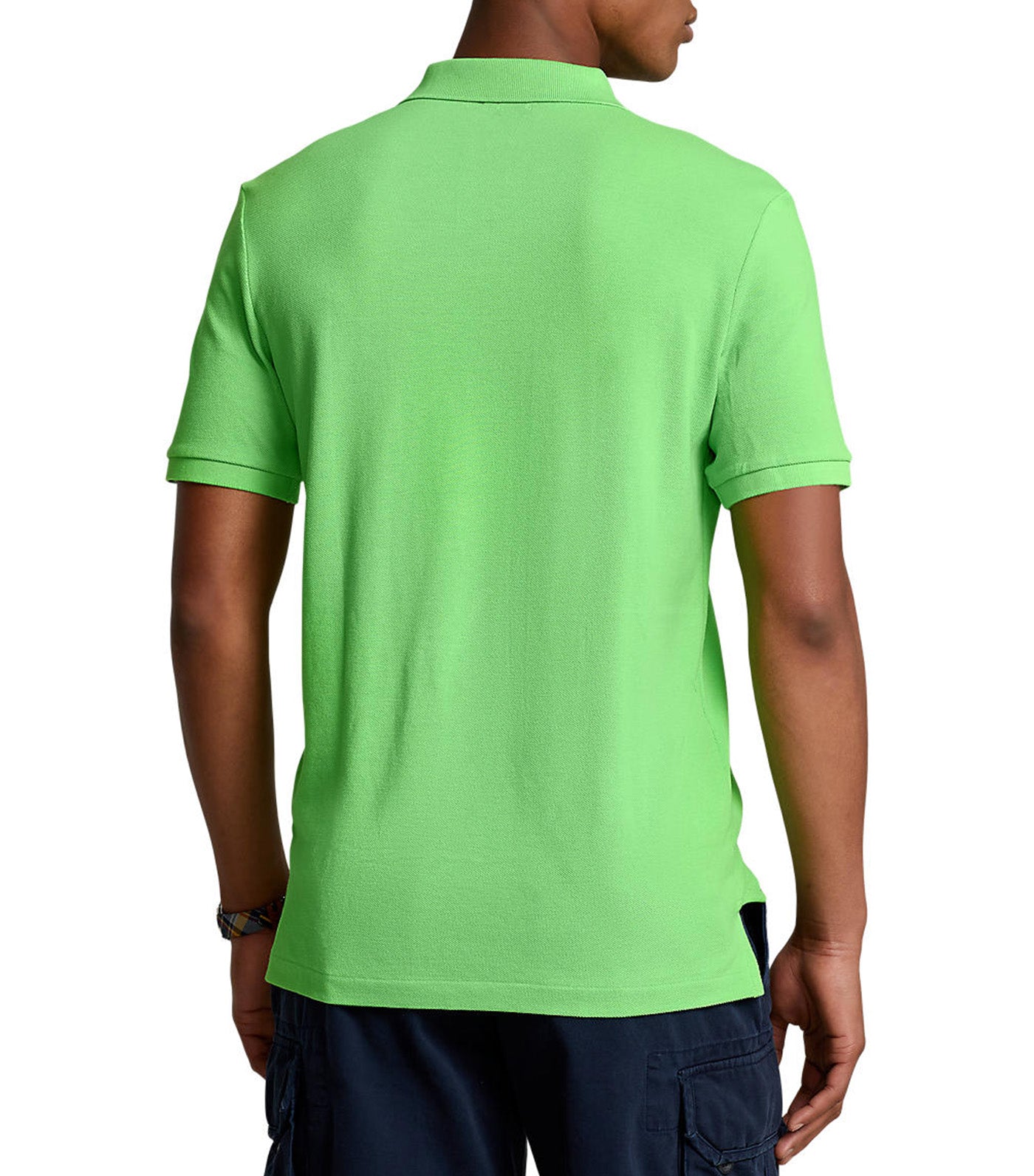 Men's Custom Slim Fit Mesh Polo Shirt Kiwi Lime