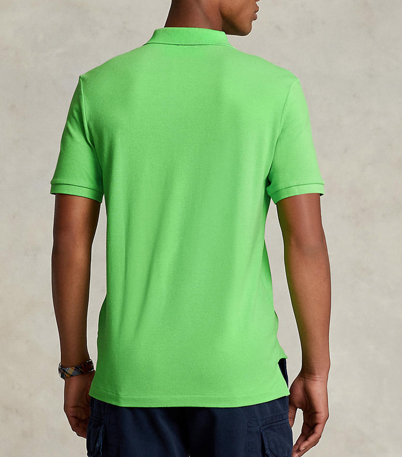 Men's Custom Slim Fit Mesh Polo Shirt Kiwi Lime