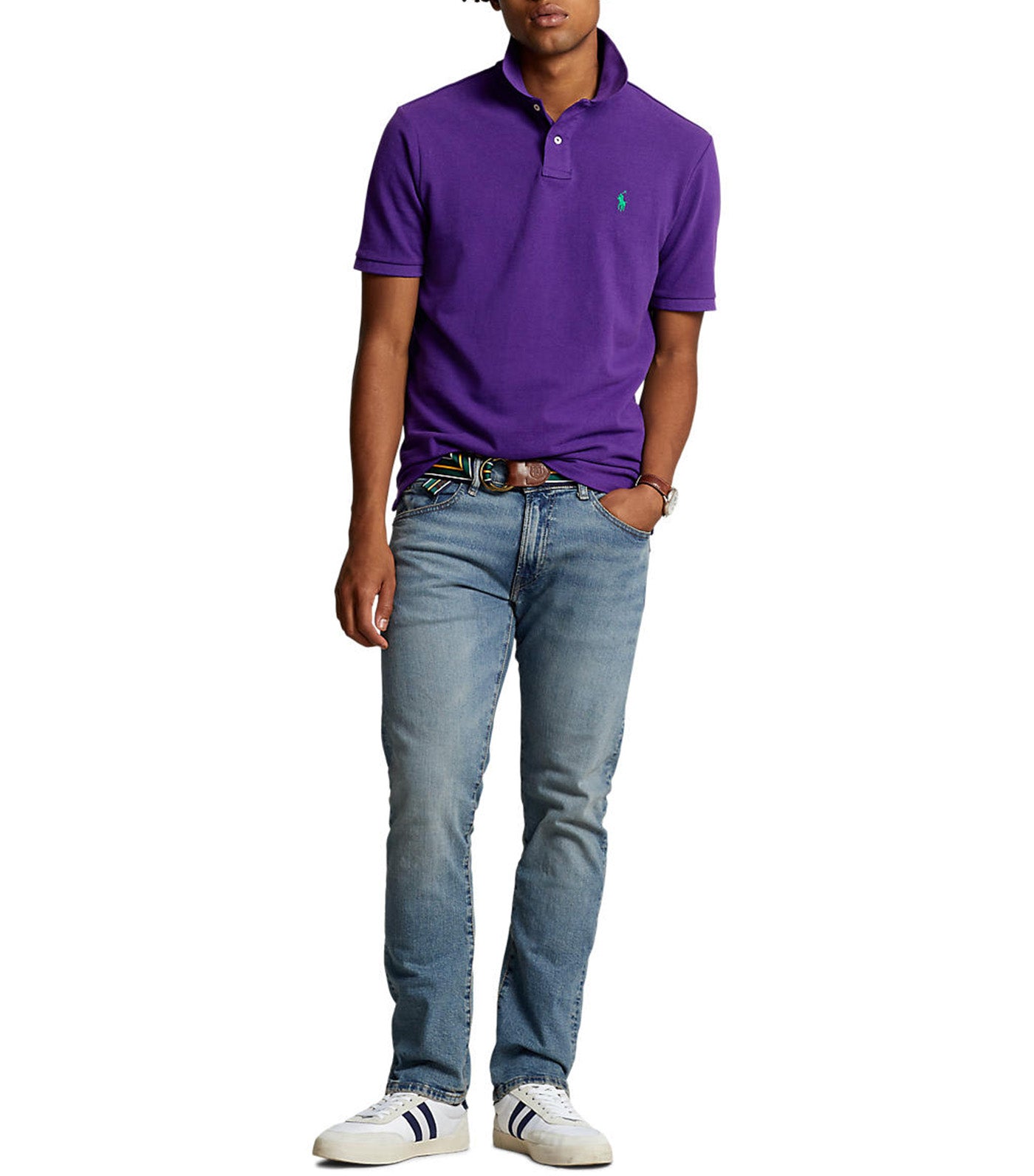 Men's Custom Slim Fit Mesh Polo Shirt Chalet Purple