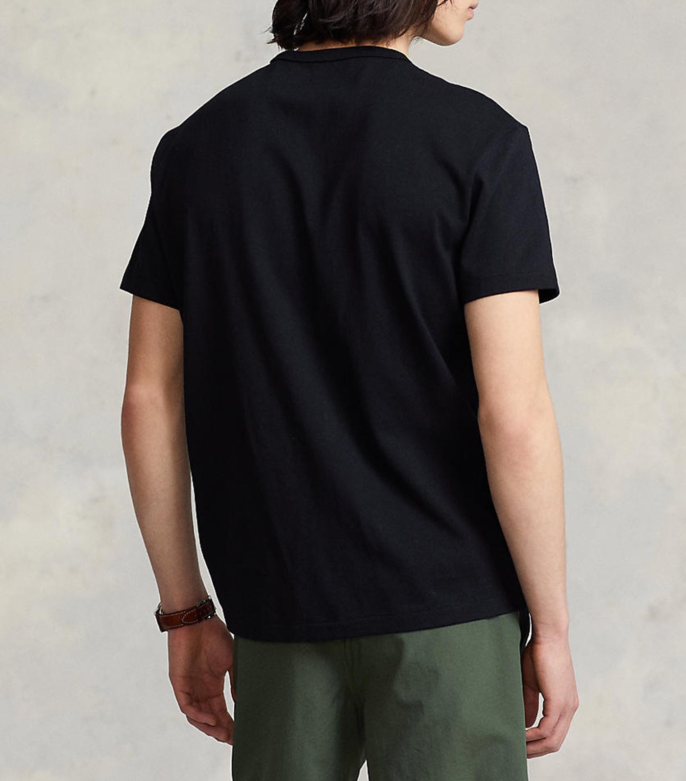 Men's Classic Fit Jersey Crewneck T-Shirt Polo Black