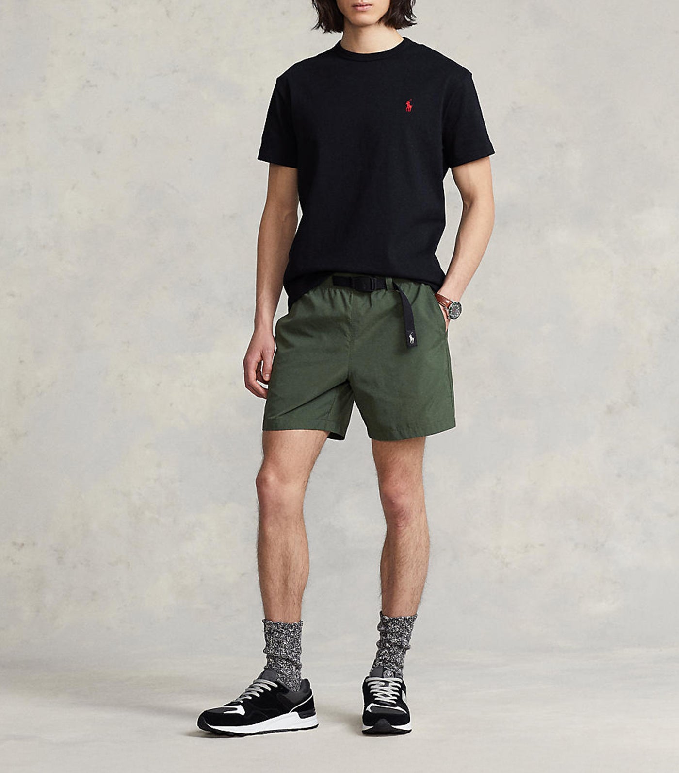 Men's Classic Fit Jersey Crewneck T-Shirt Polo Black