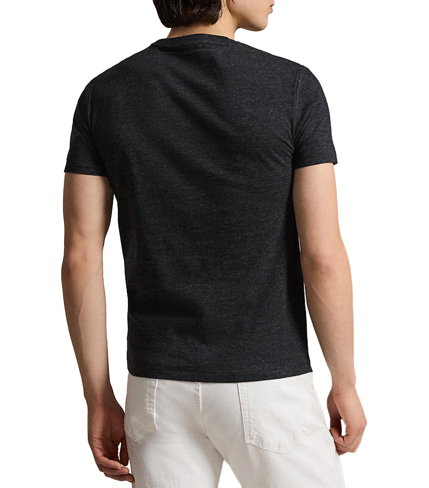 Men's Custom Slim Fit Jersey Crewneck T-Shirt Black Marl Heather