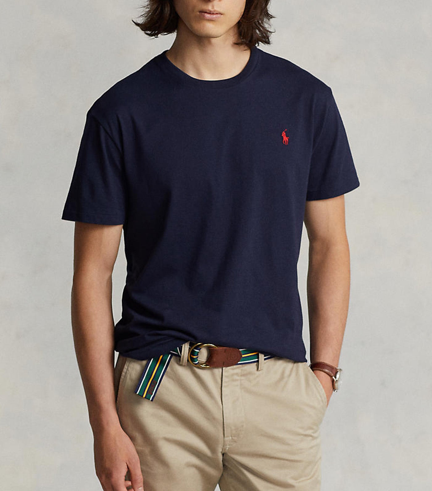 Polo Ralph Lauren Men's Custom Slim Fit Jersey Crewneck T-Shirt Dark Blue