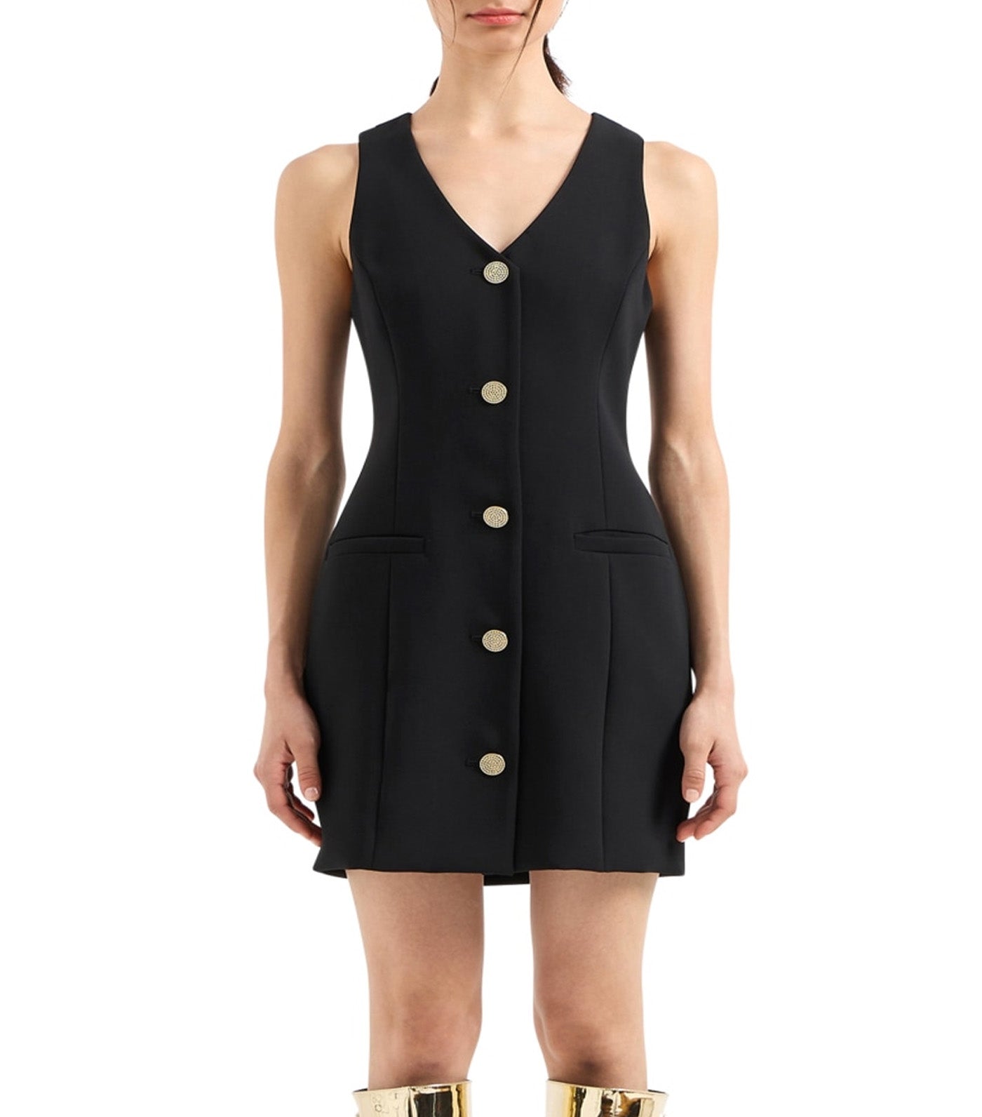Short Poplin Dress Black