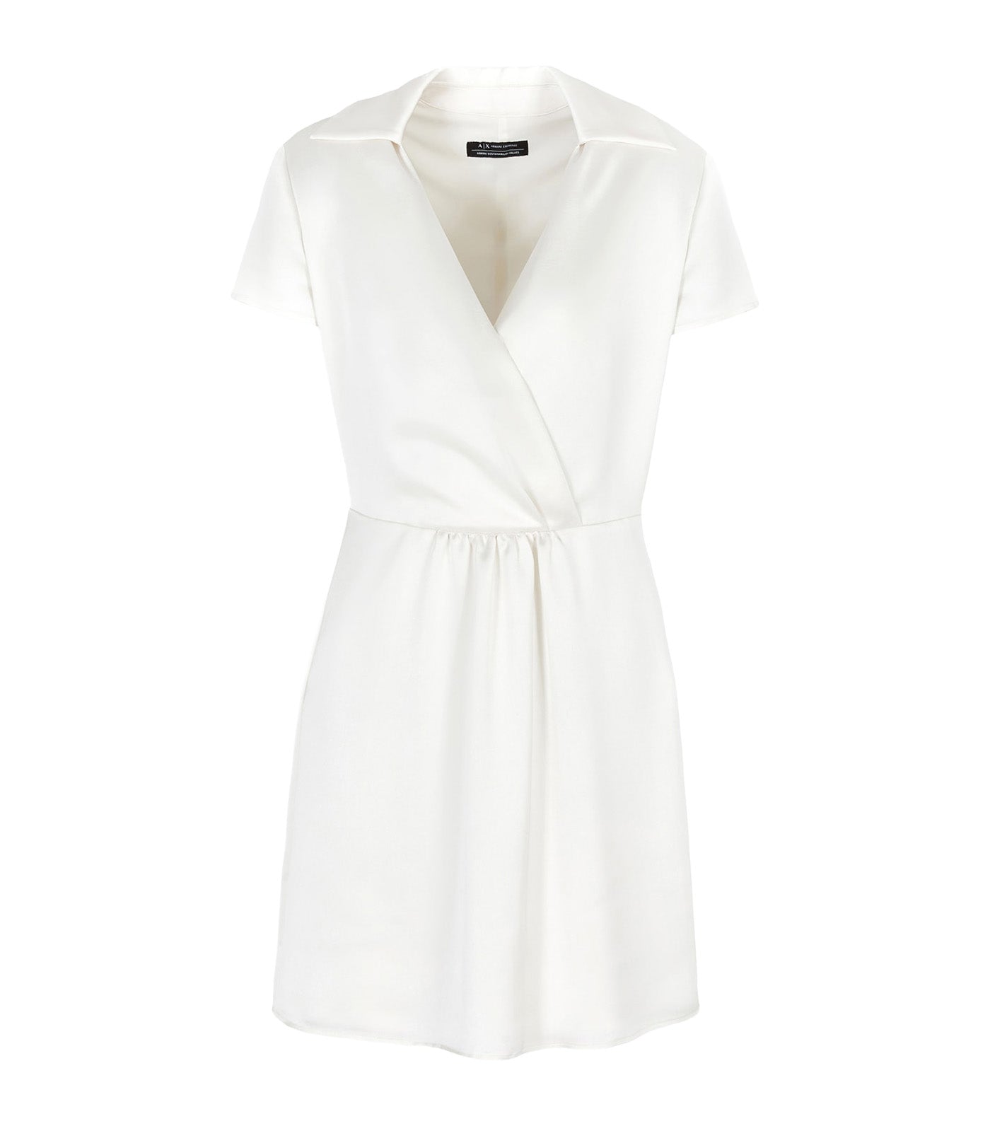 Short Satin Dress With Overlapping Neckline Iso