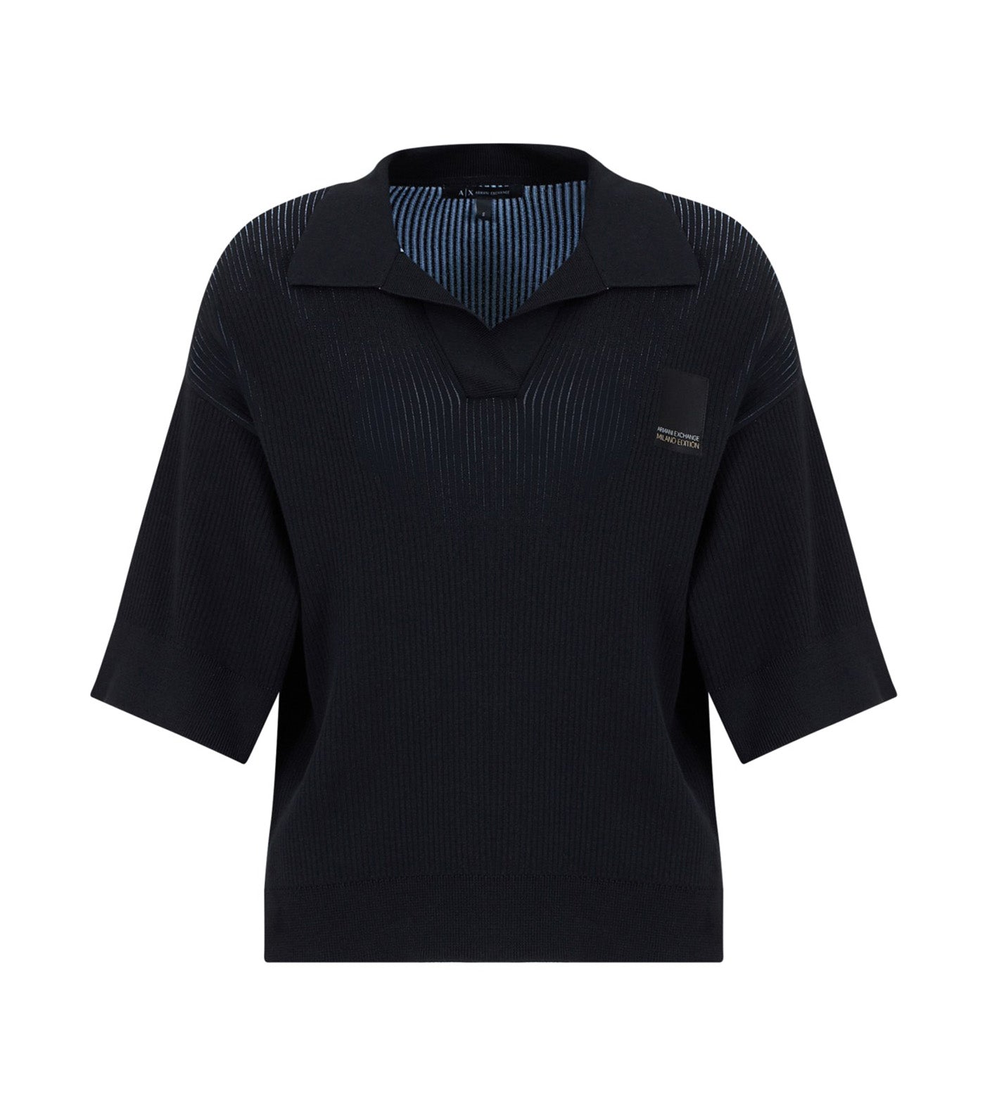 Boucle Crewneck Sweater Black Blue River