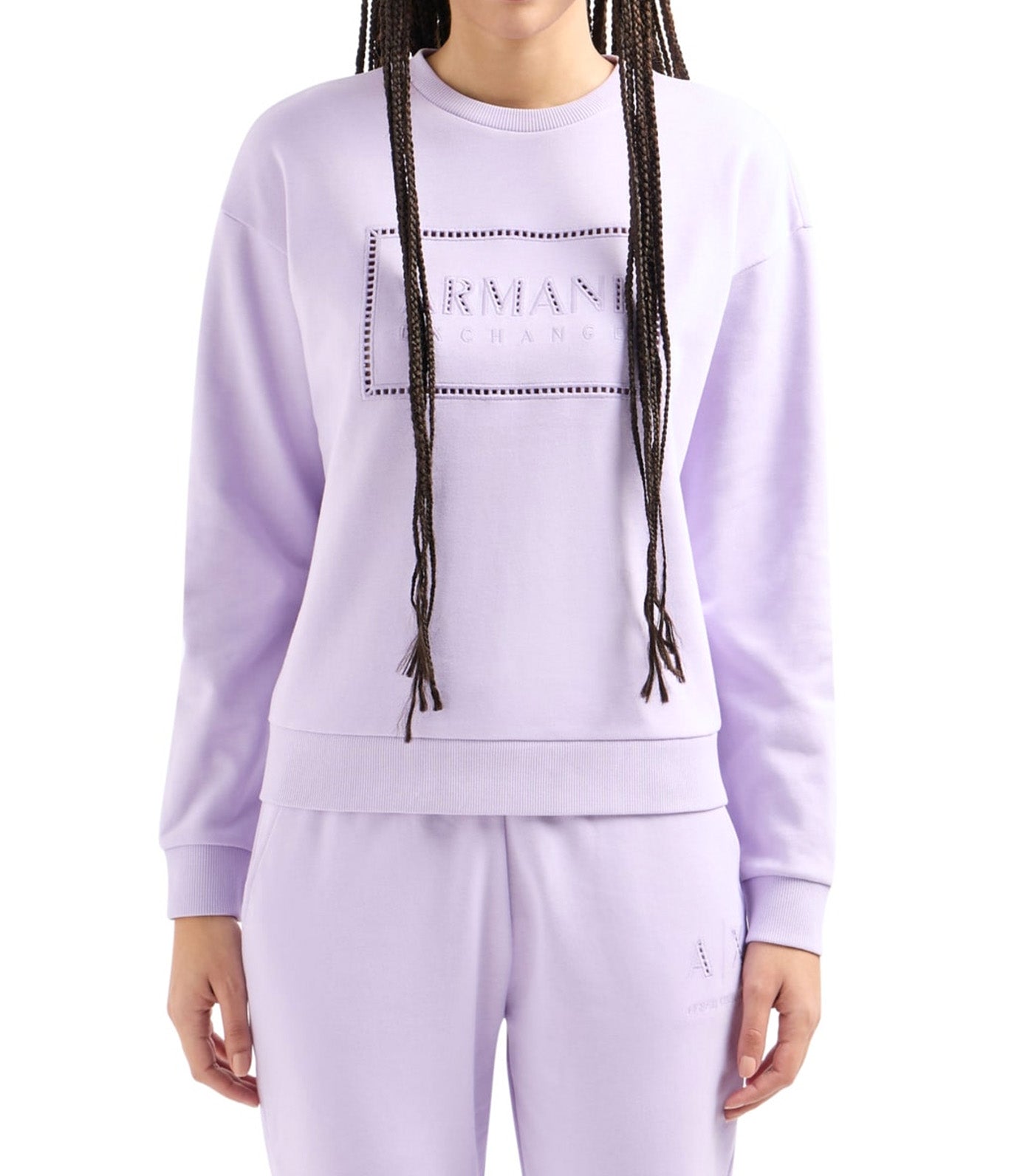 Stretch Fabric Zip-Up Sweatshirt Violet Sky