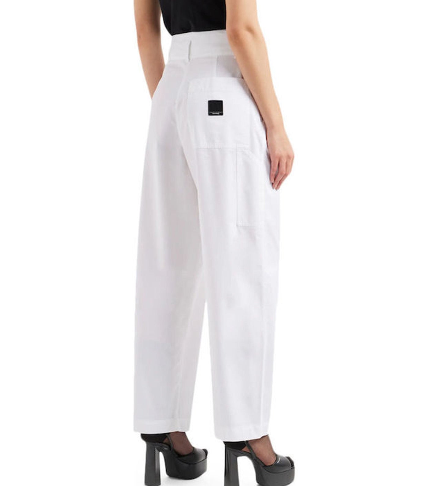 High Waist Wide Leg Trousers Optic White