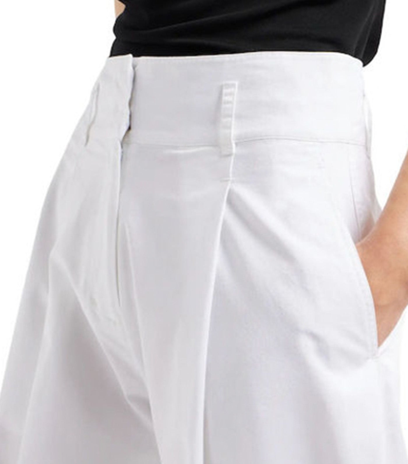 High Waist Wide Leg Trousers Optic White