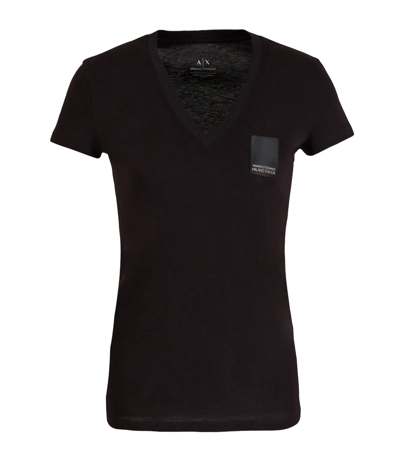 Slim Fit T-Shirt in Stretch Cotton Jersey Black