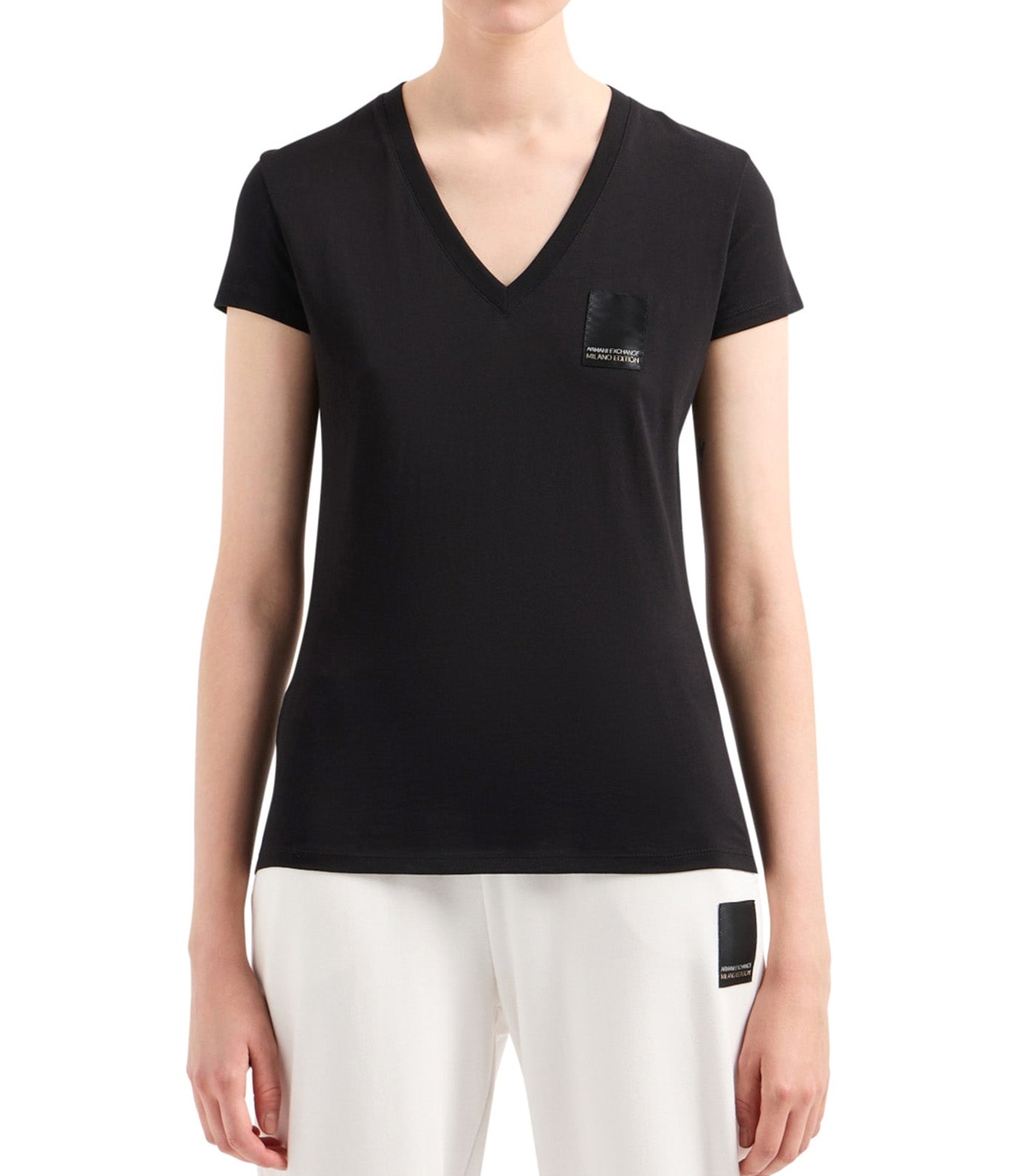 Slim Fit T-Shirt in Stretch Cotton Jersey Black