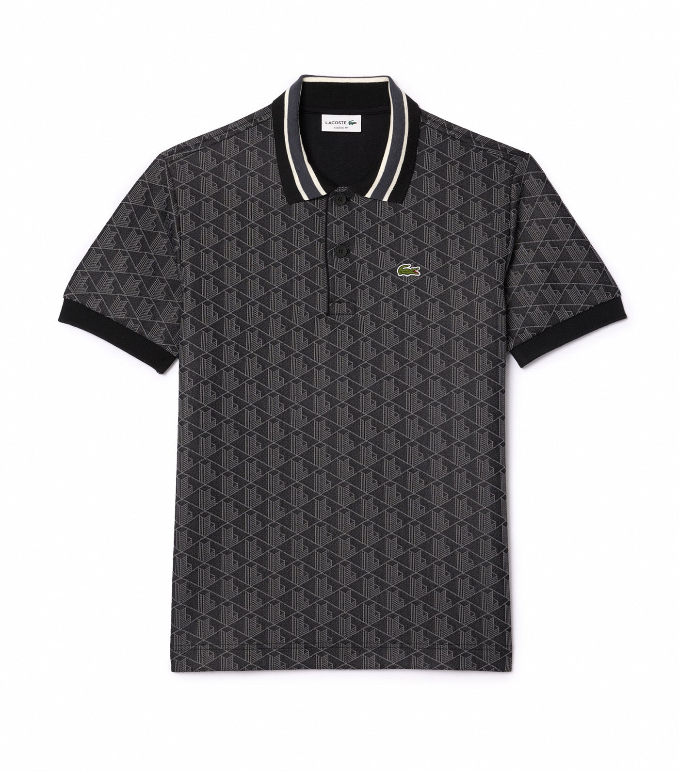 Classic Fit Contrast Collar Monogram Motif Polo Shirt