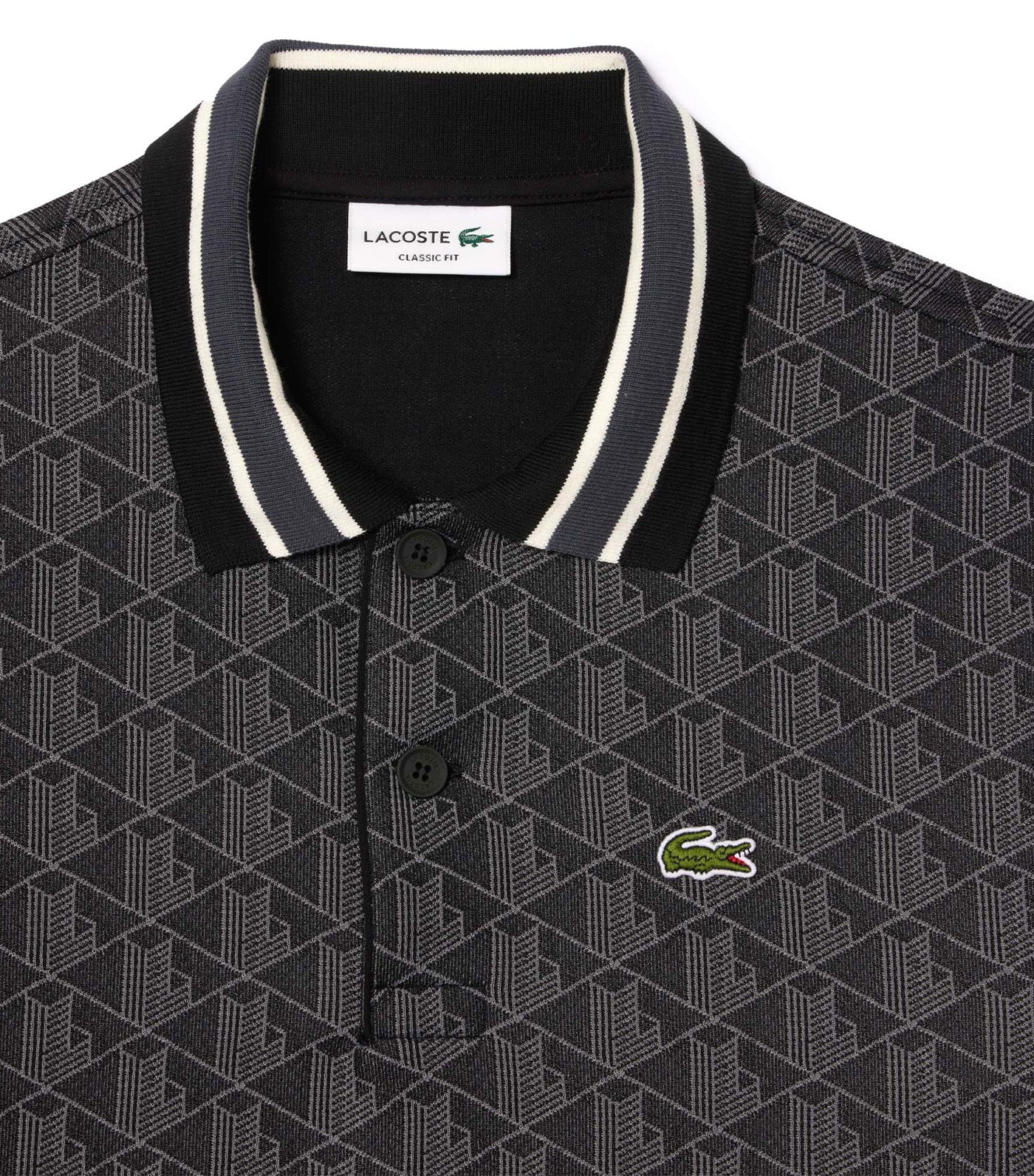 Classic Fit Contrast Collar Monogram Motif Polo Shirt