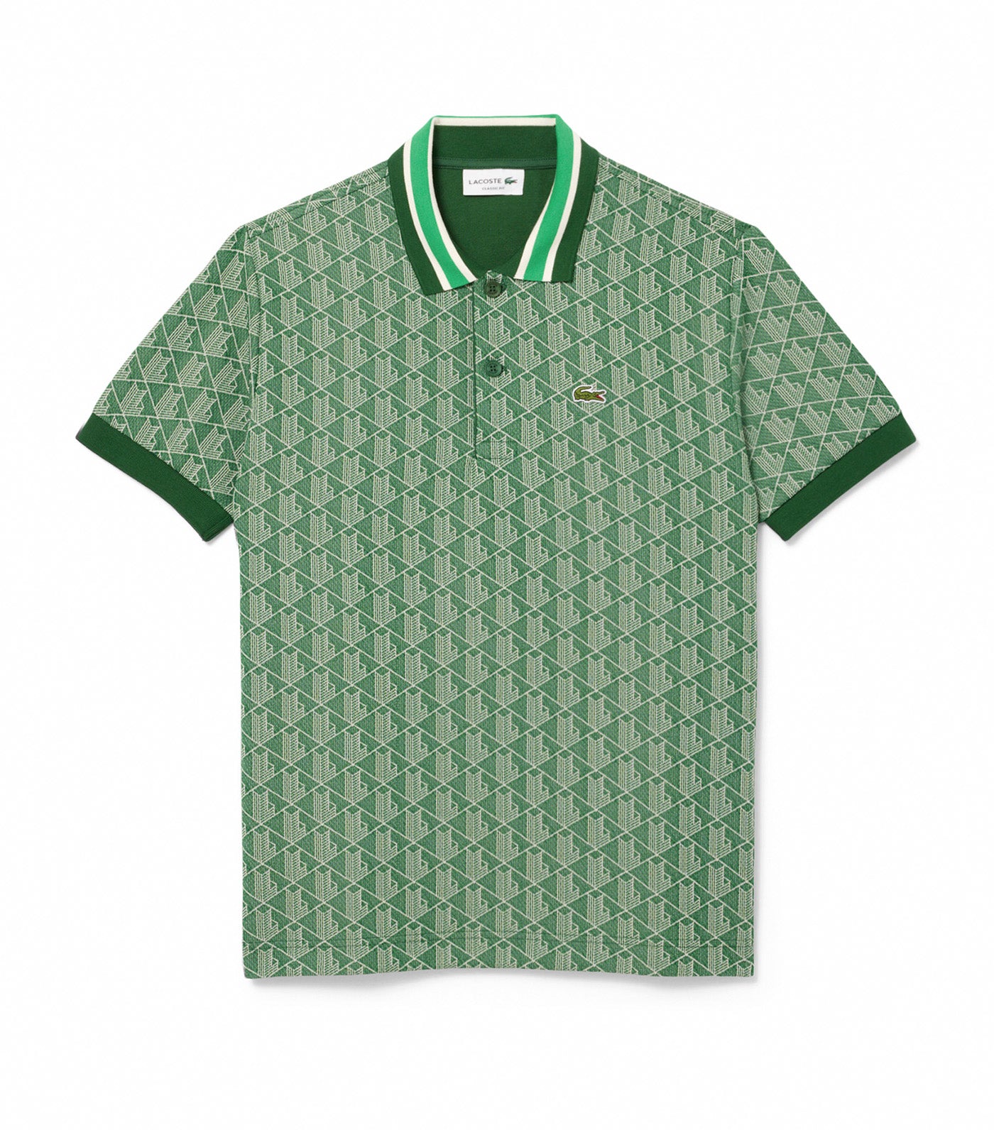 Classic Fit Contrast Collar Monogram Motif Polo Shirt