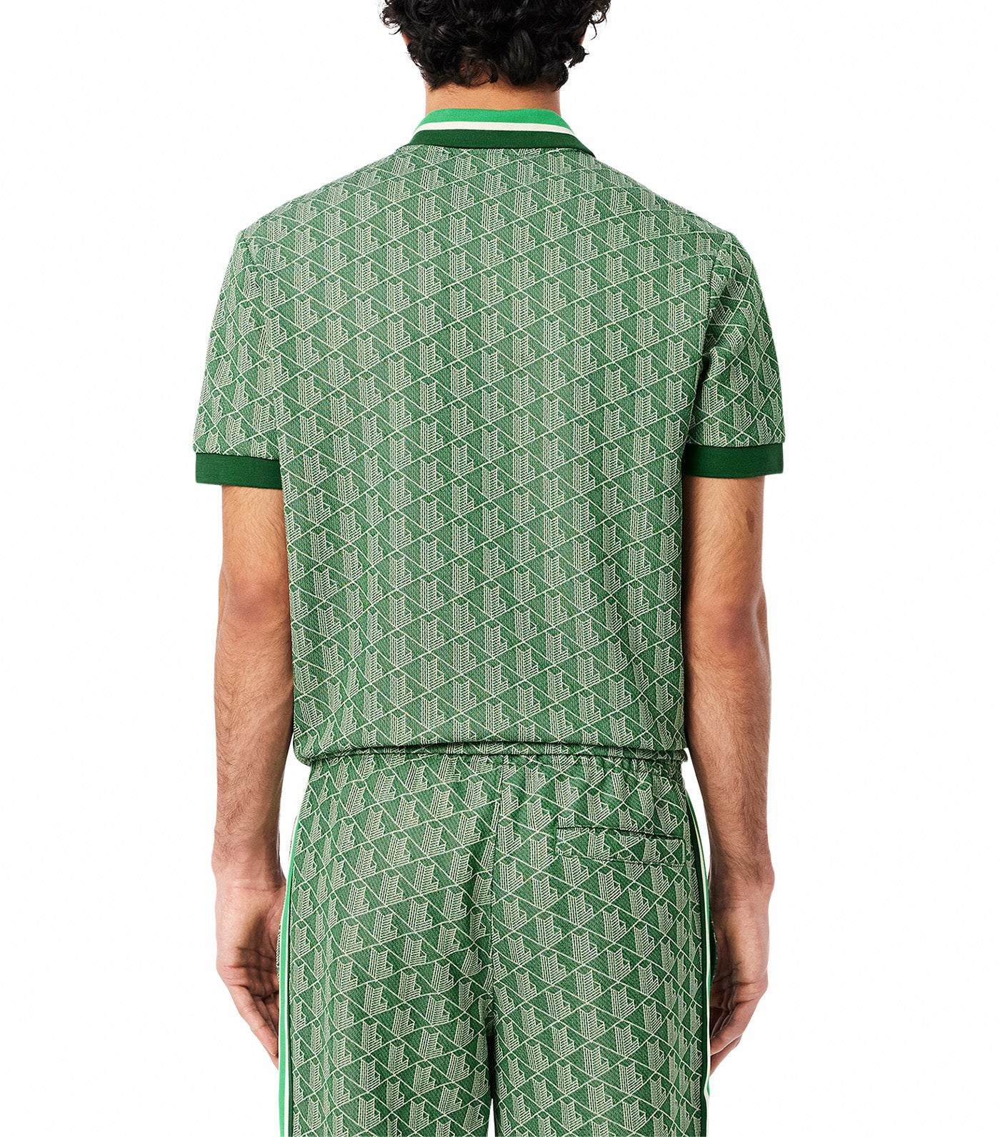 Classic Fit Contrast Collar Monogram Motif Polo Shirt