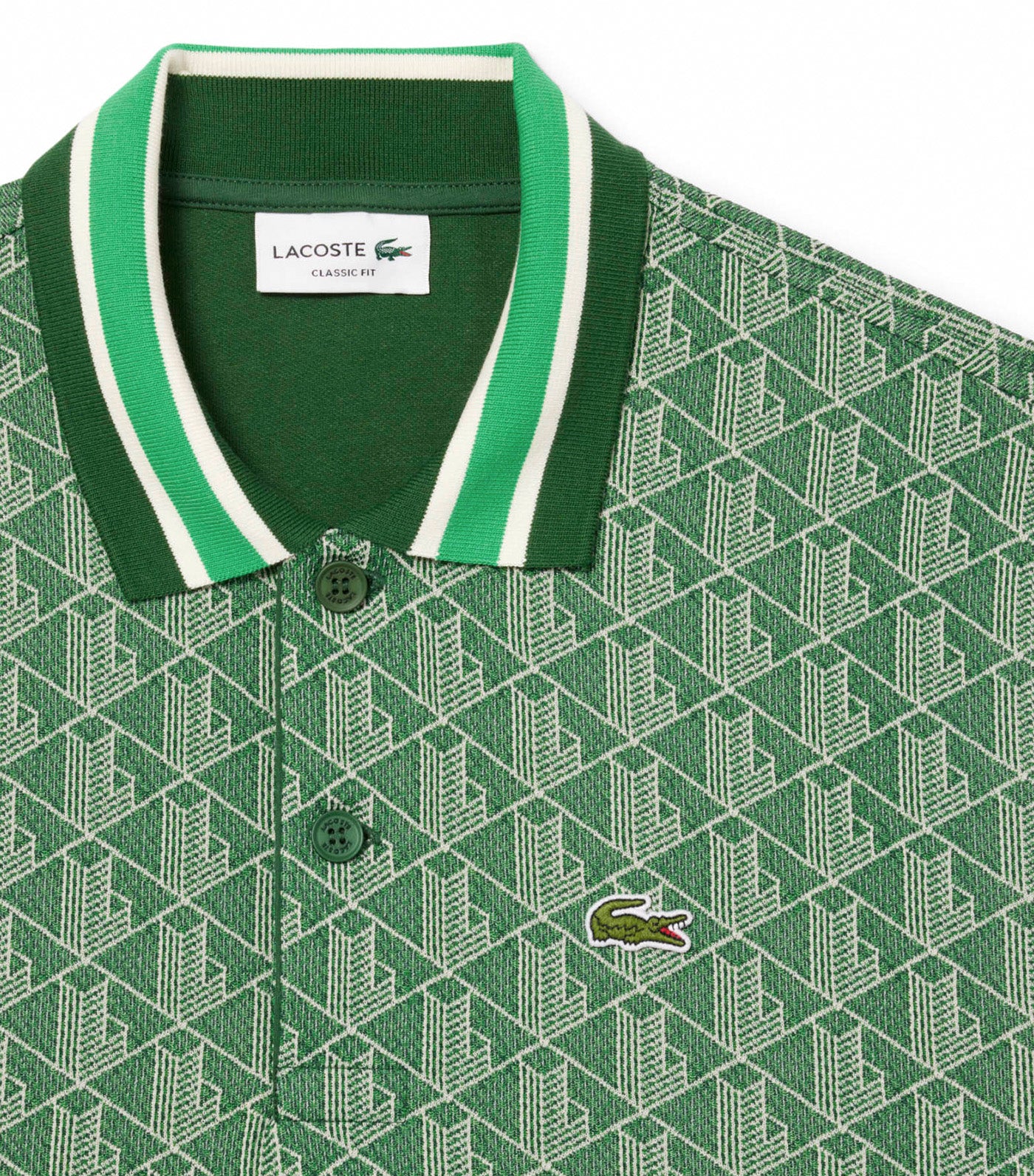 Classic Fit Contrast Collar Monogram Motif Polo Shirt