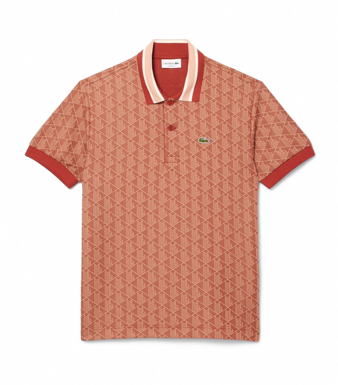 Classic Fit Contrast Collar Monogram Motif Polo Shirt