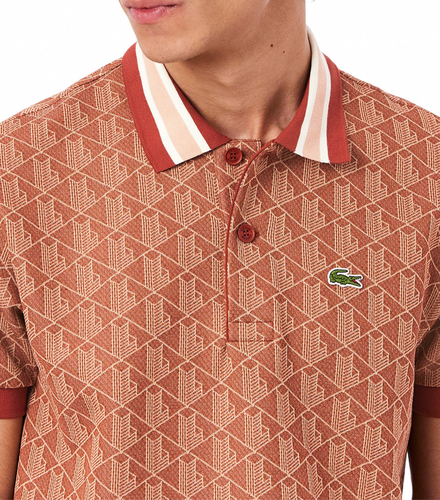 Classic Fit Contrast Collar Monogram Motif Polo Shirt
