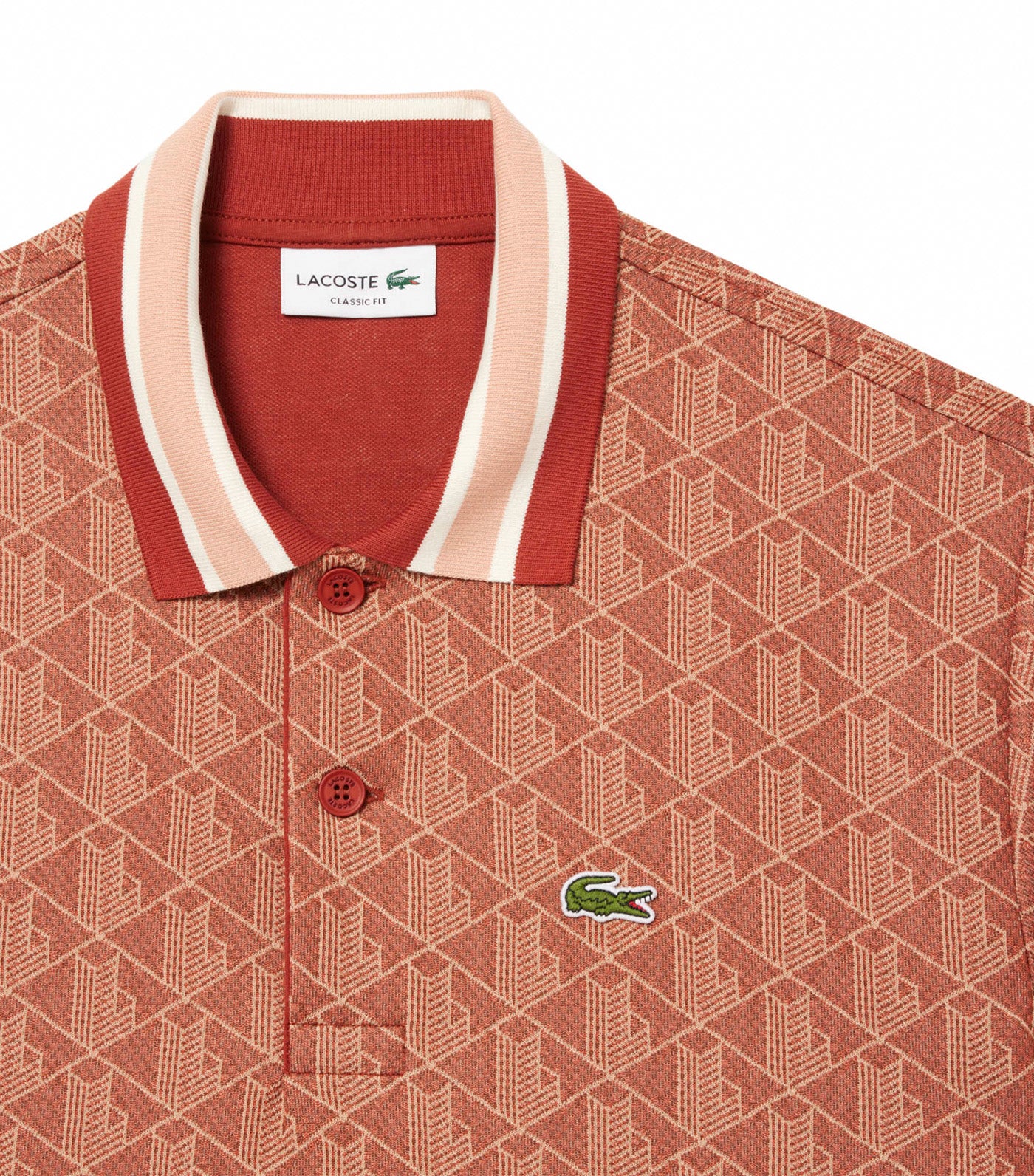 Classic Fit Contrast Collar Monogram Motif Polo Shirt