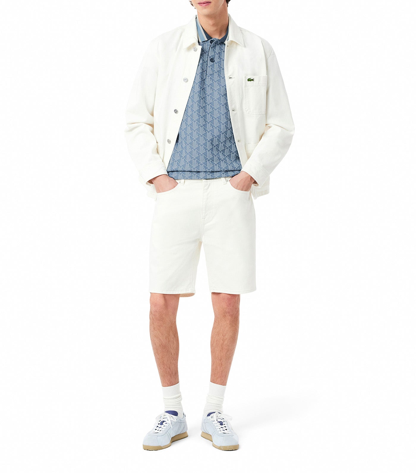 Classic Fit Contrast Collar Monogram Motif Polo Shirt