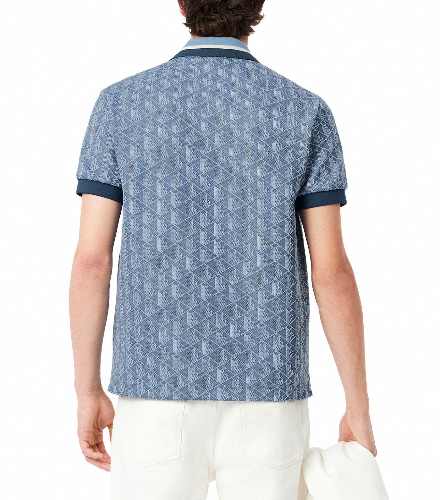 Classic Fit Contrast Collar Monogram Motif Polo Shirt