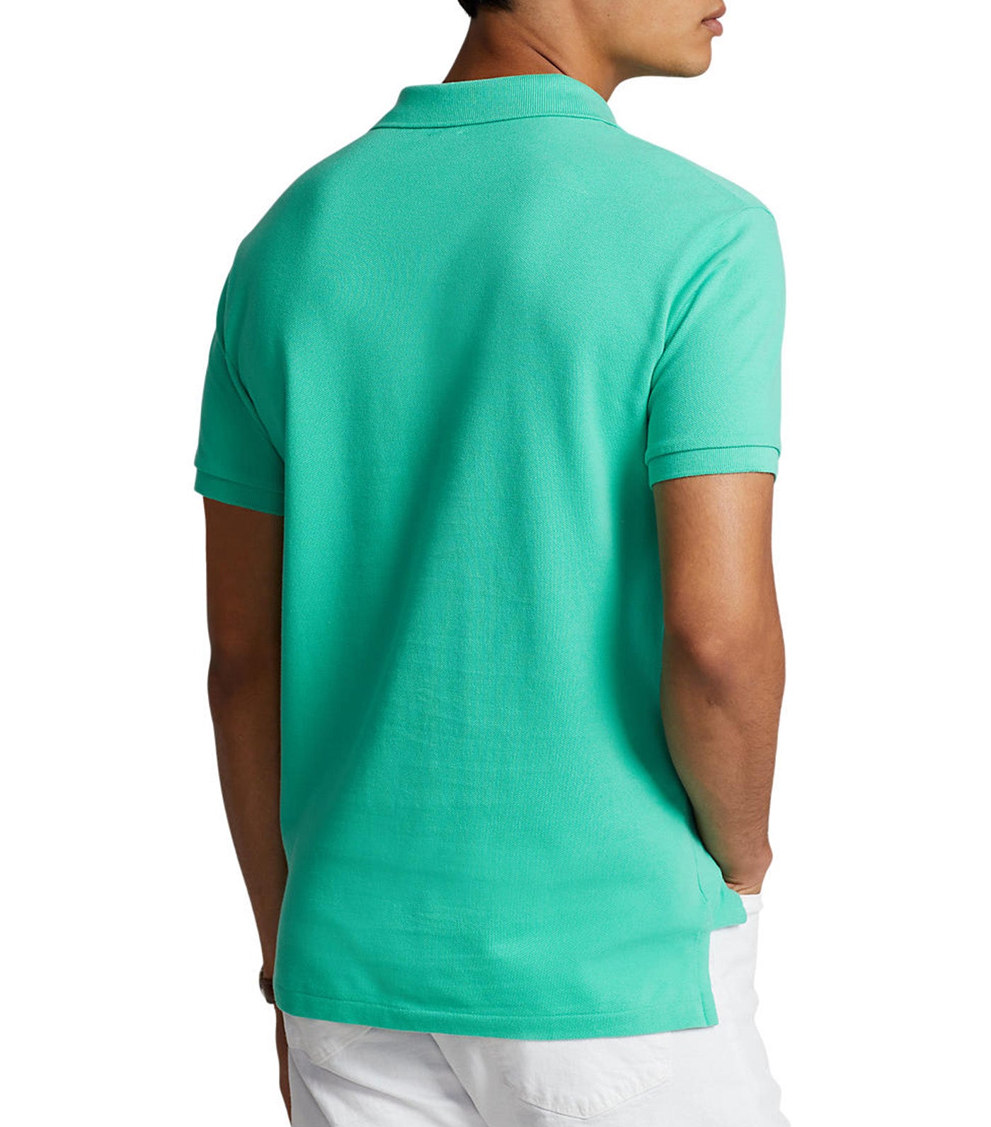 Men's Custom Slim Fit Mesh Polo Shirt Sunset Green