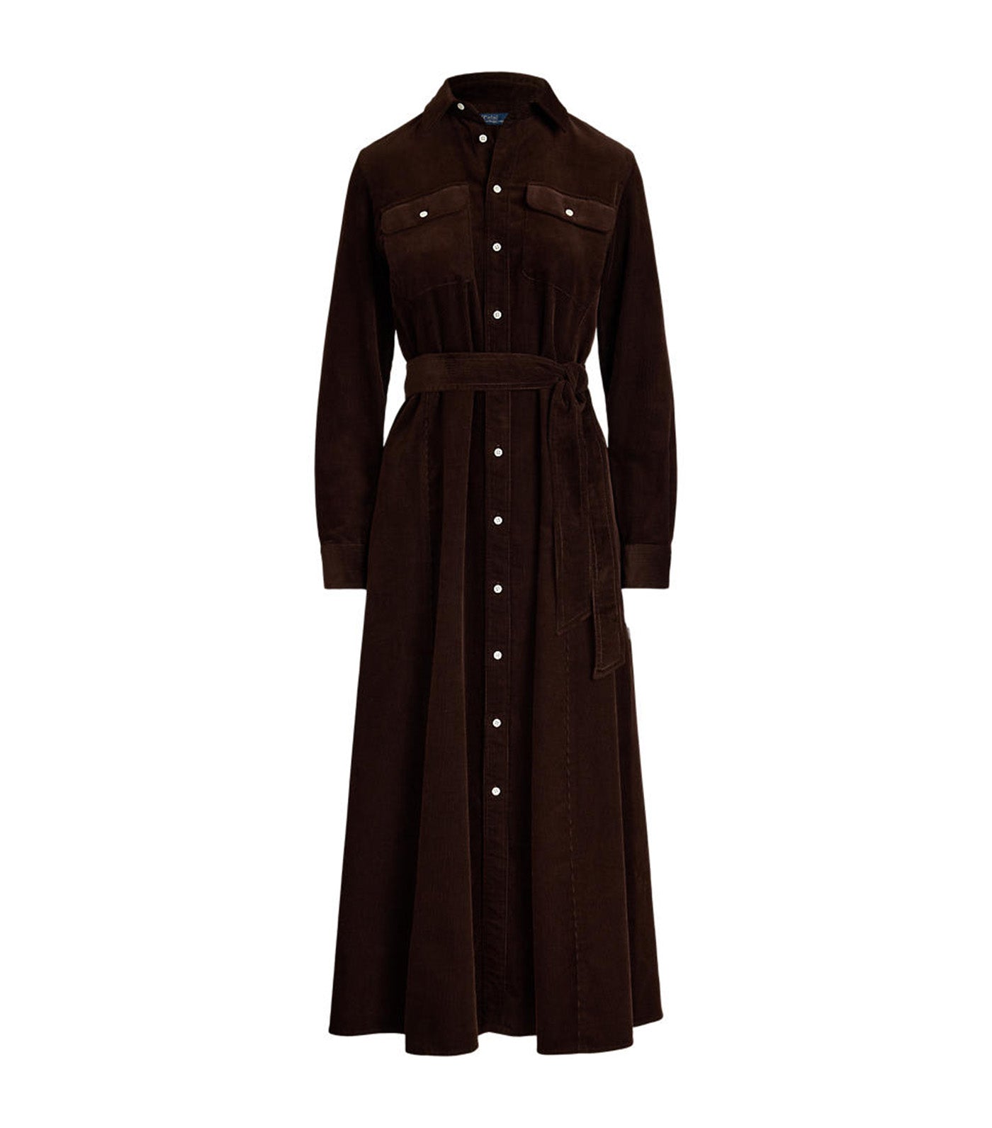 Women's Cotton Corduroy Shirtdress Brown