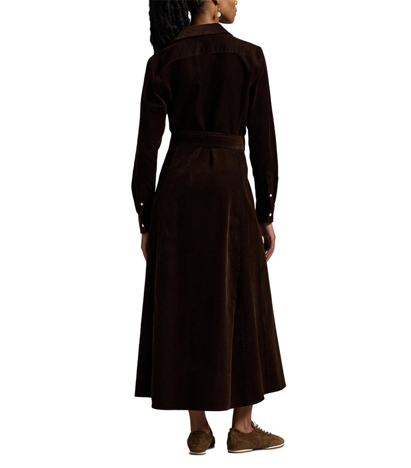 Women's Cotton Corduroy Shirtdress Brown