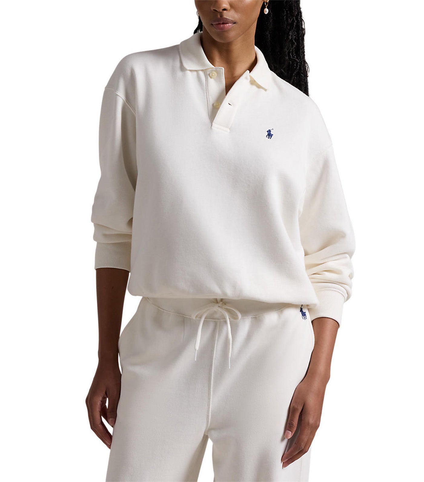 Women's Cotton-Blend Fleece Polo Nevis