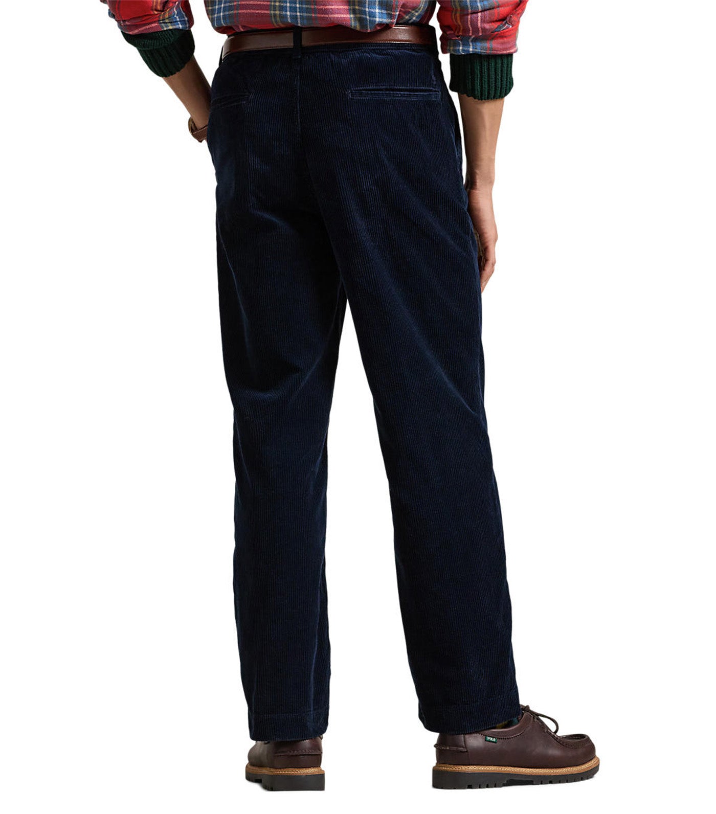 Men's Classic Fit Pleated Corduroy Pants Blue