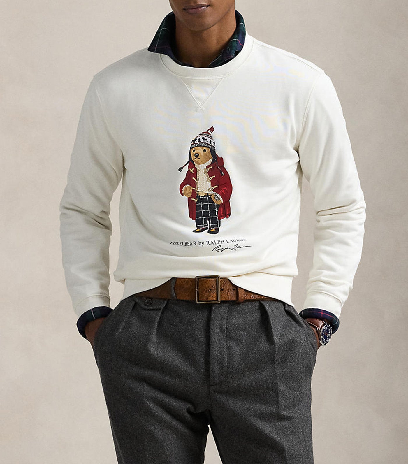 Men's Polo Bear Fleece Sweatshirt Nevis Holiday Bear