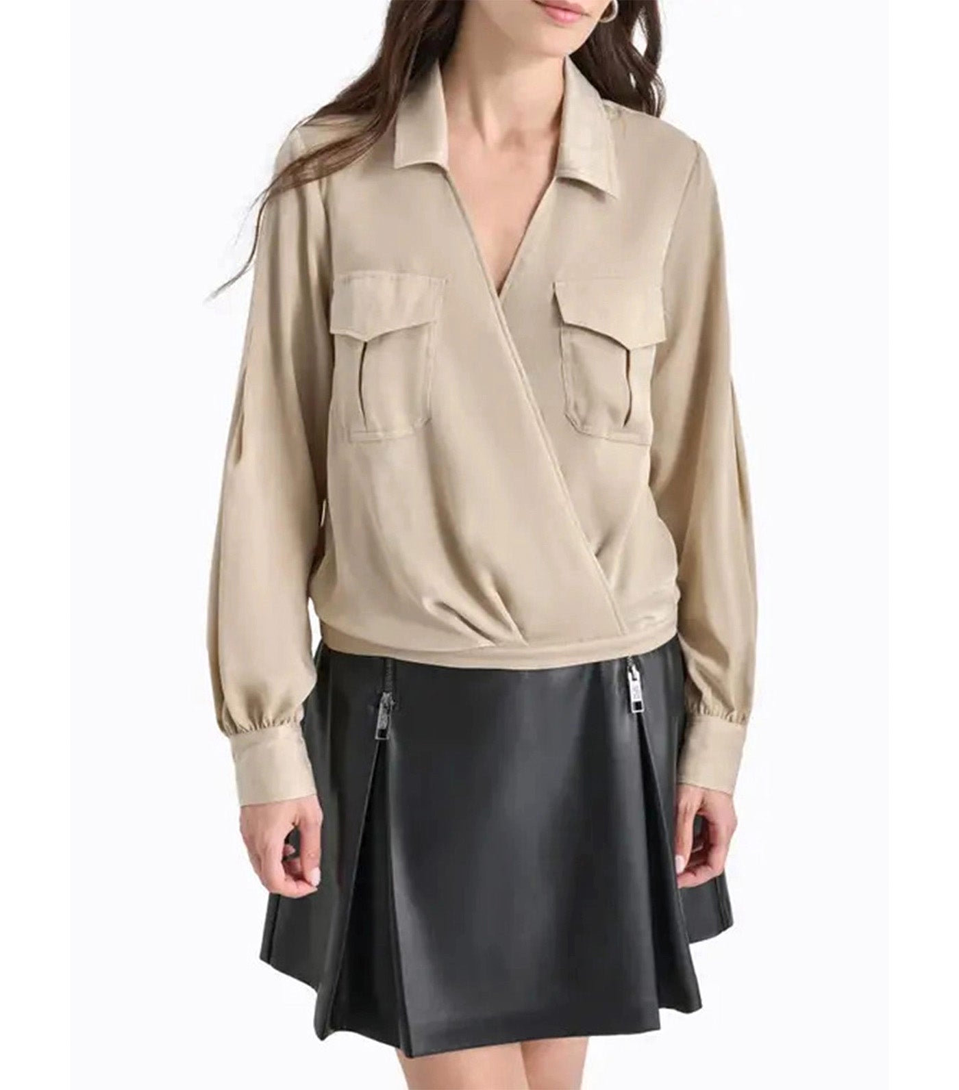 Wrap Shirt Brown-Light