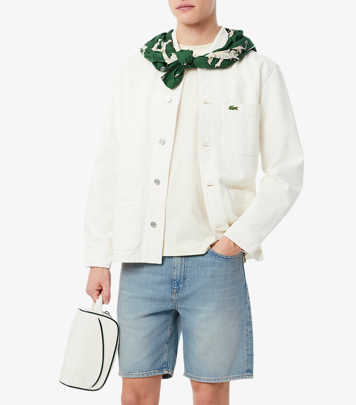 Straight Fit Denim Bermuda Shorts