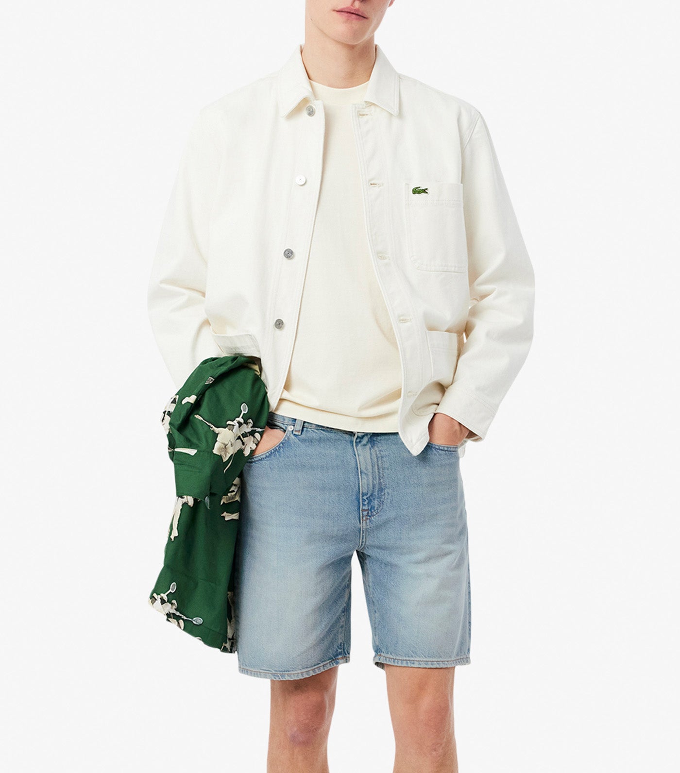 Straight Fit Denim Bermuda Shorts