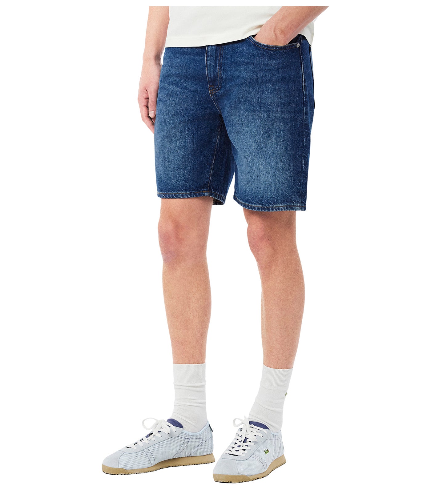 Straight Fit Denim Bermuda Shorts