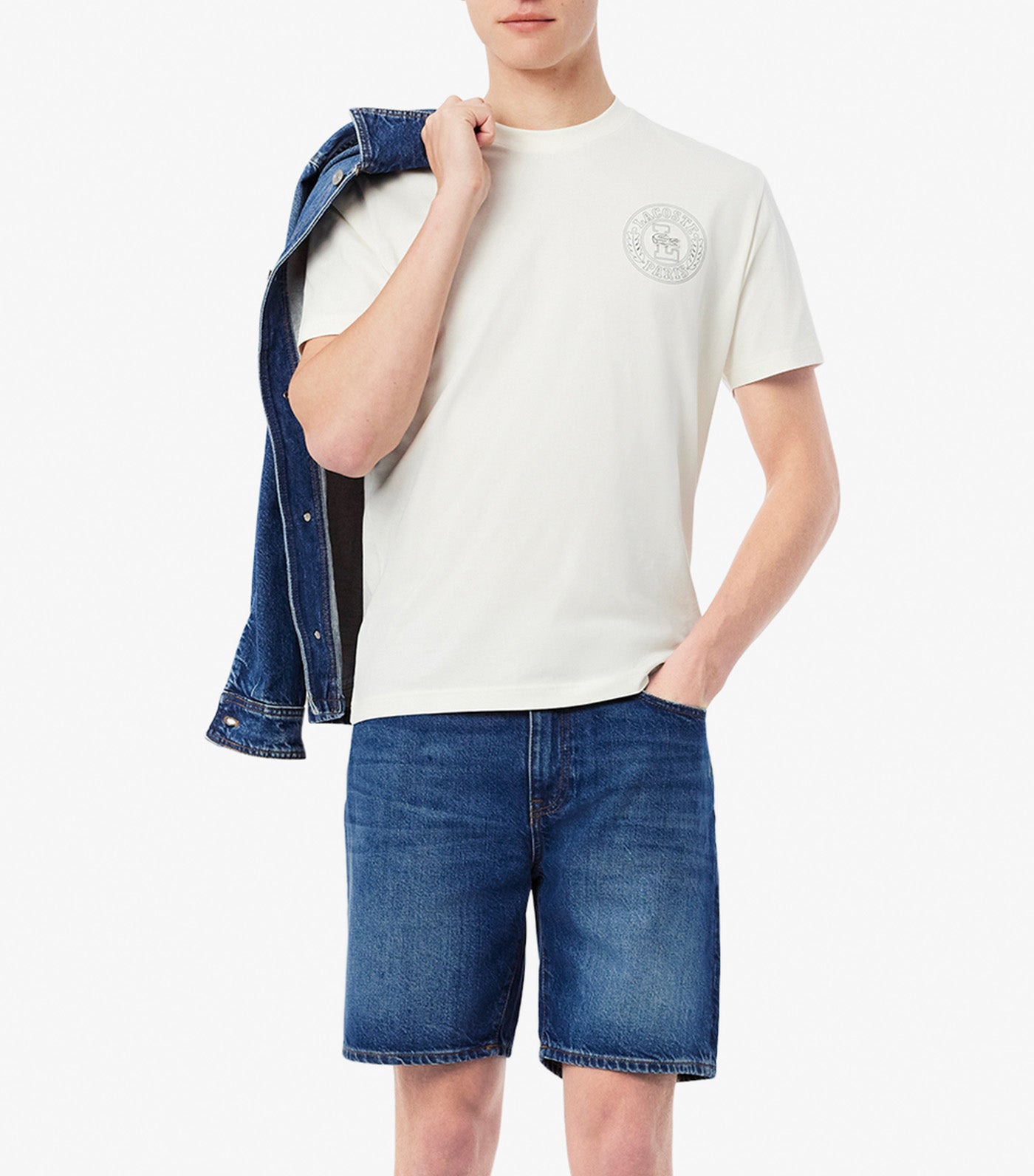 Straight Fit Denim Bermuda Shorts