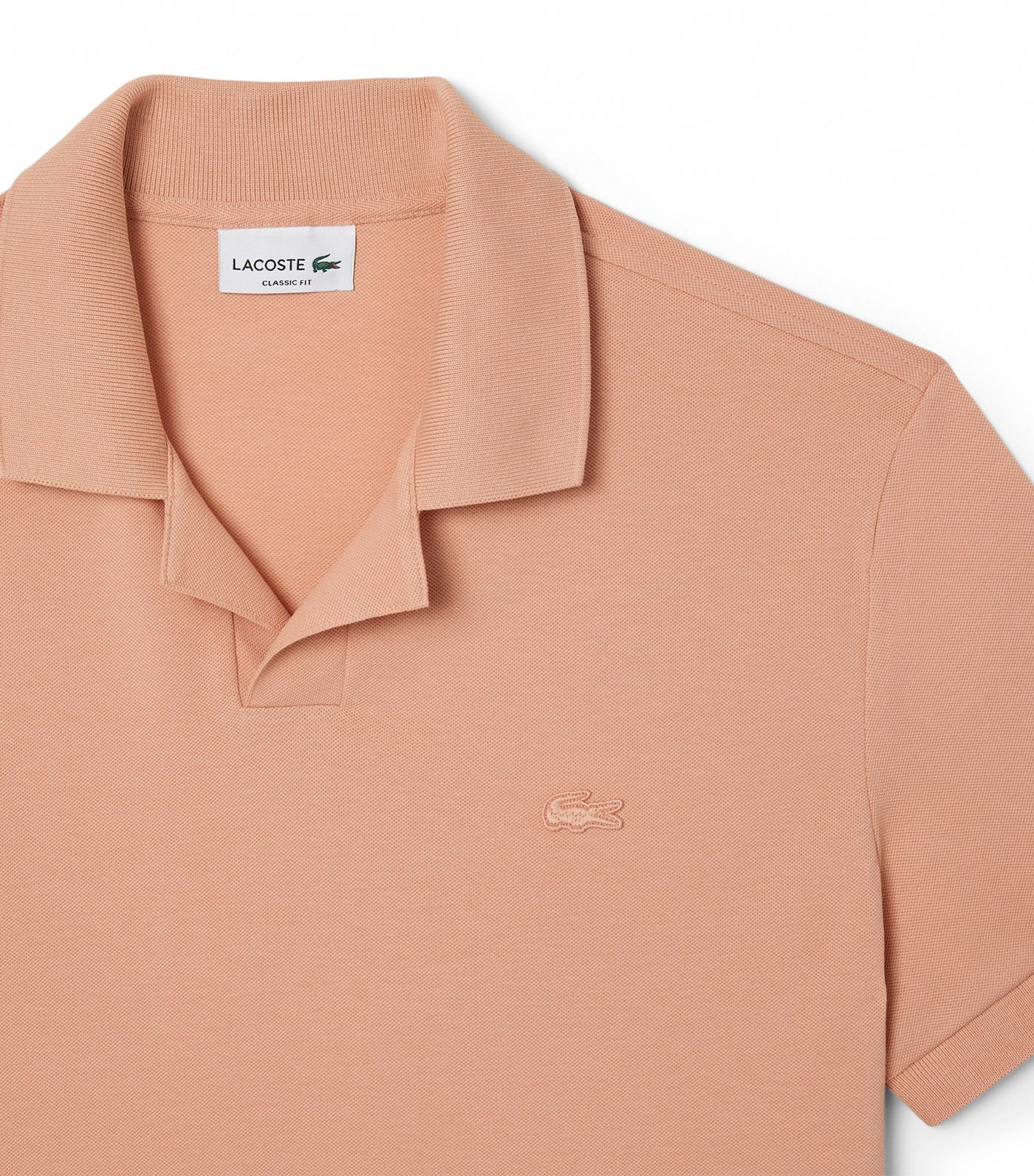 Classic Fit Open Neck Paris Polo Shirt Latte