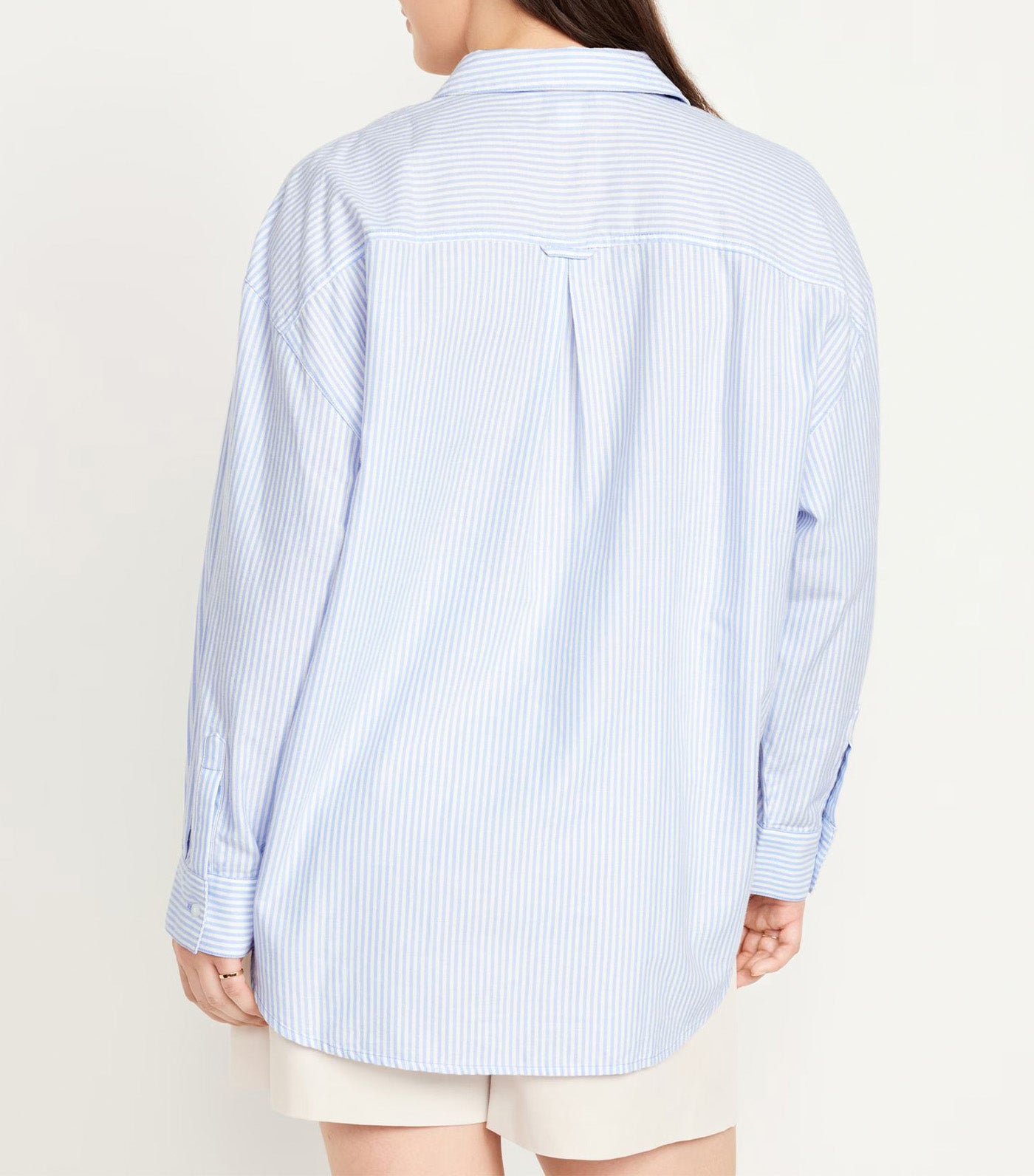 Oversized Boyfriend Shirt Light Blue Stripe