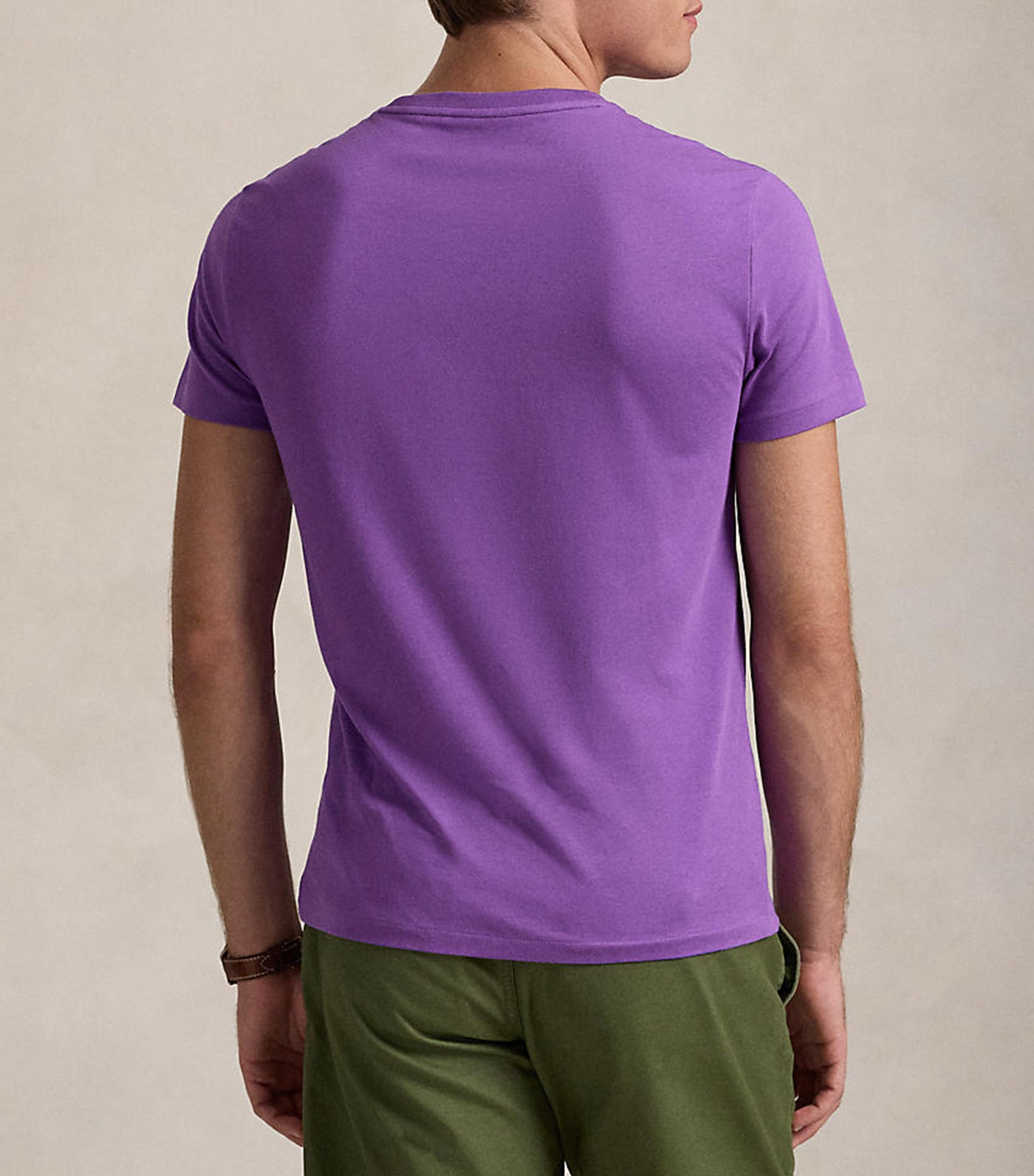Men's Custom Slim Fit Jersey Crewneck T-Shirt Tie Purple