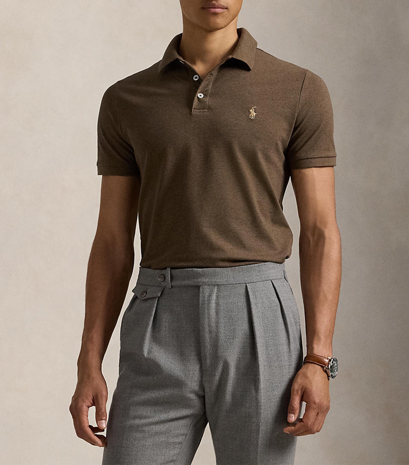 Men's Custom Slim Fit Stretch Mesh Polo Shirt