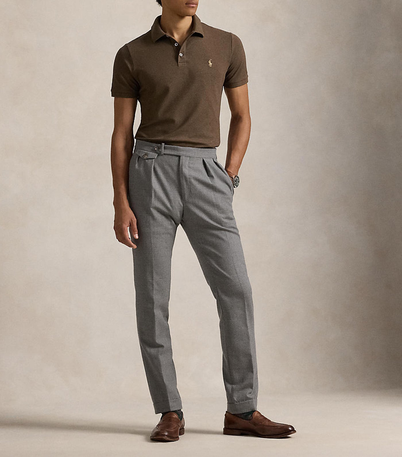 Men's Custom Slim Fit Stretch Mesh Polo Shirt