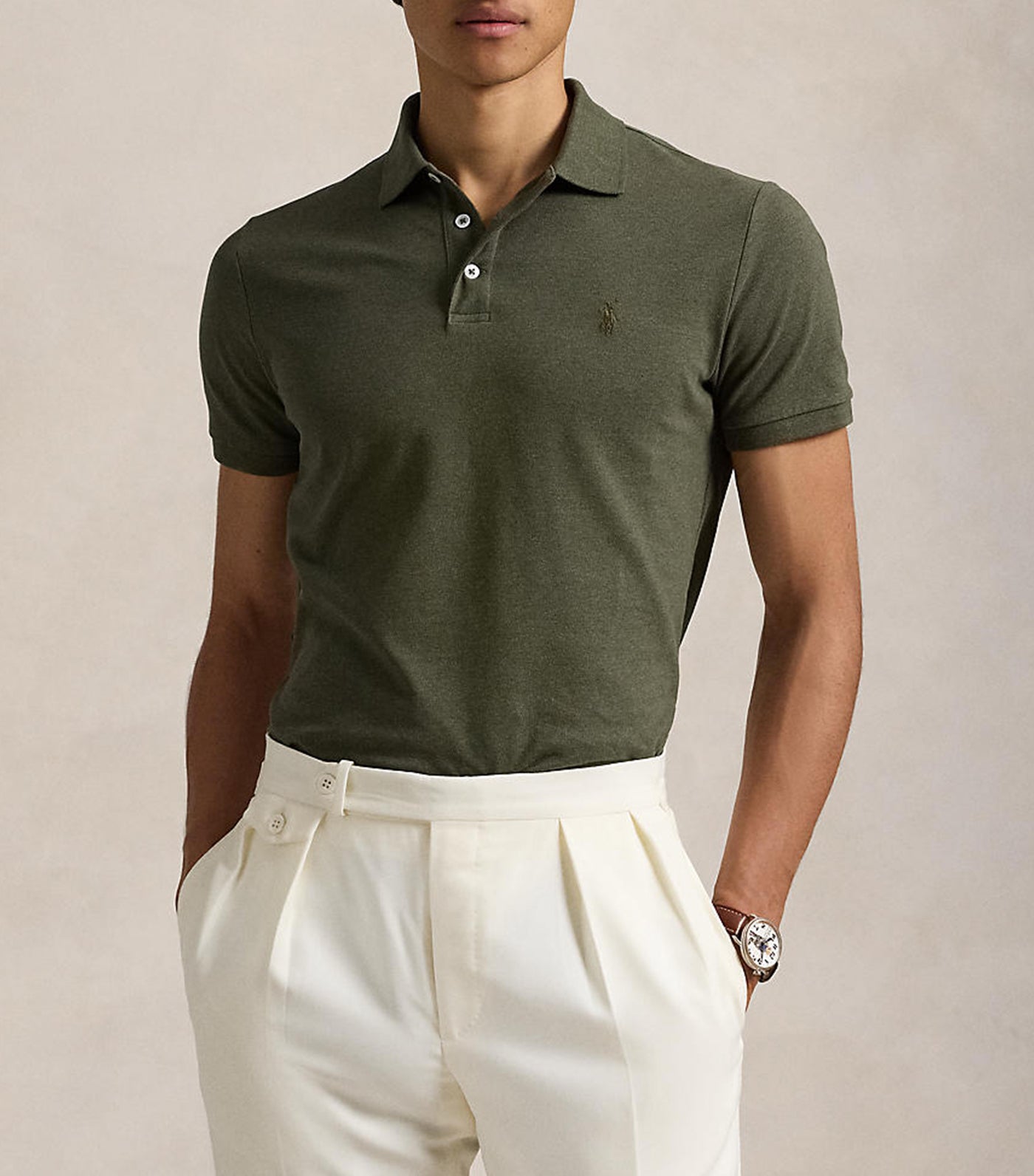 Men's Custom Slim Fit Stretch Mesh Polo Shirt