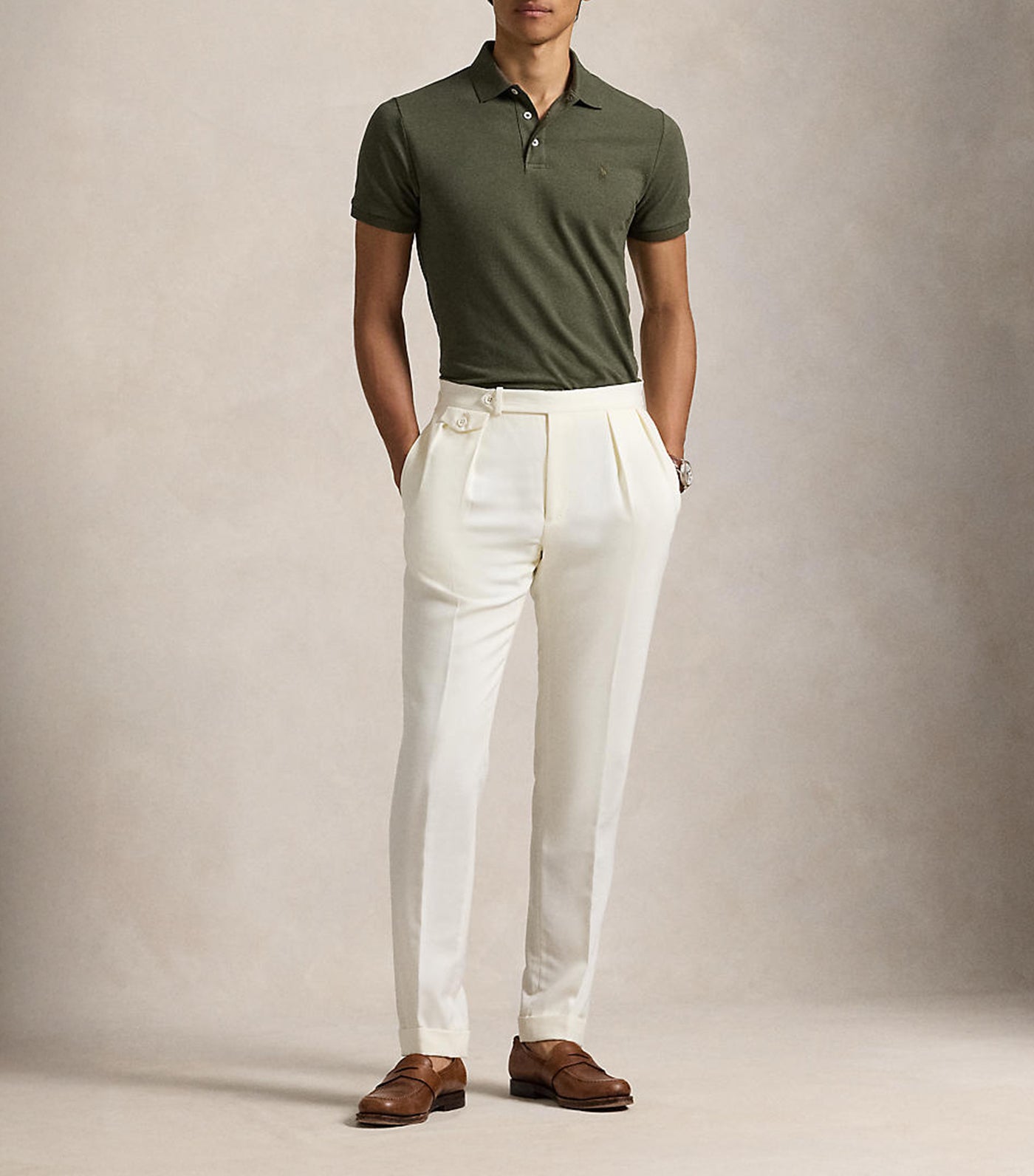 Men's Custom Slim Fit Stretch Mesh Polo Shirt
