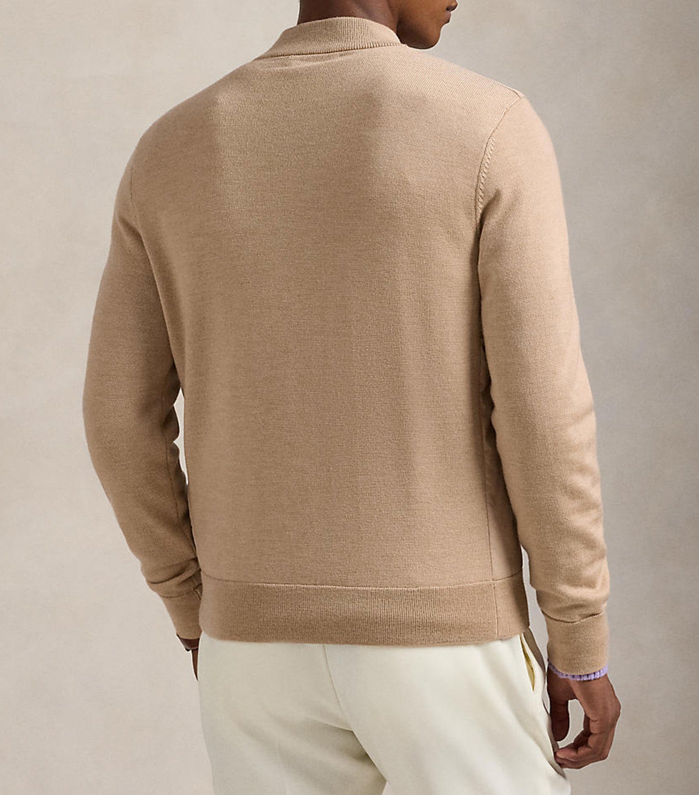 Men's Hybrid Wool Full-Zip Sweater Dune Melange