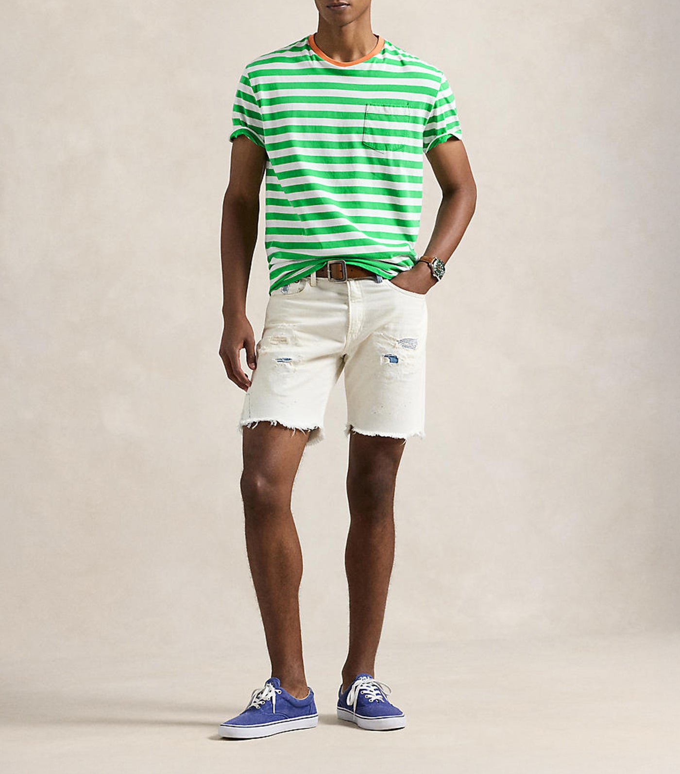 Men's Classic Fit Striped Jersey T-Shirt