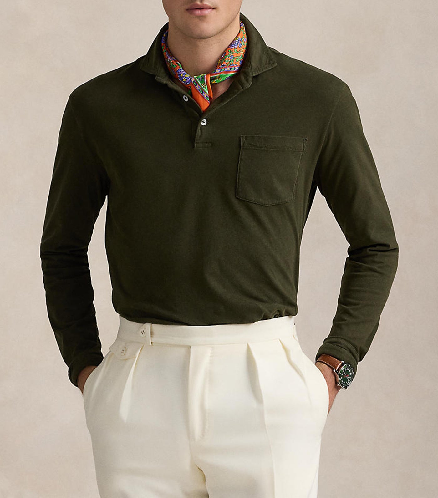 Men's Classic Fit Sueded Jersey Polo Shirt Armadillo
