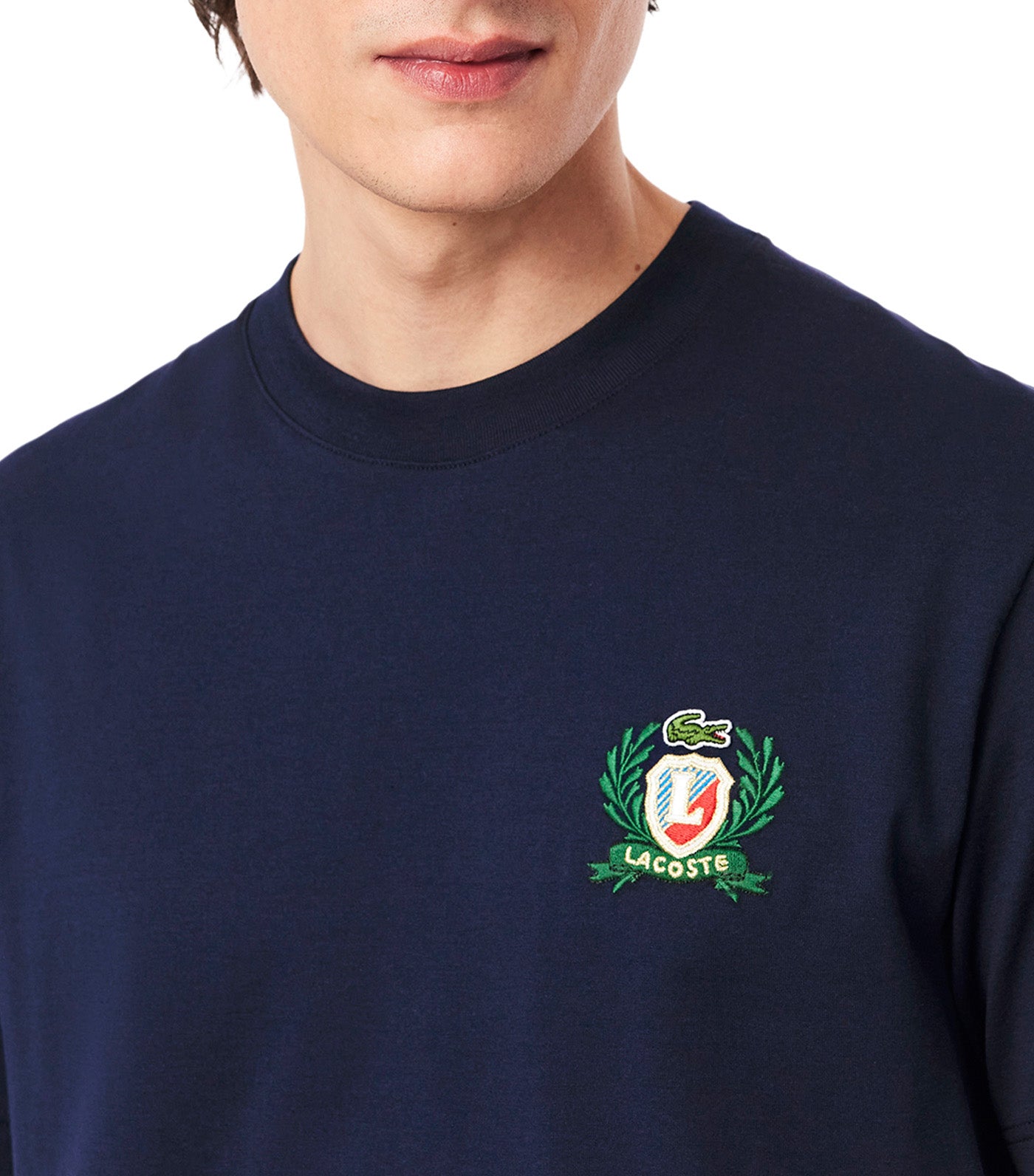 French Made Embroidered Badge T-Shirt Navy Blue
